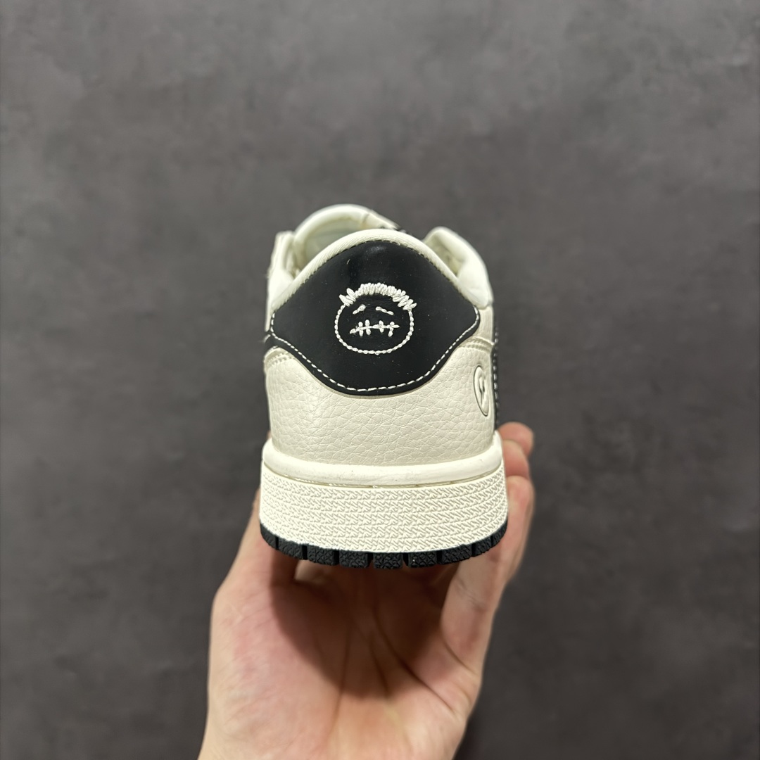 【定制版】Travis Scott x Fragment Design x Air Jordan 1 Low SP AJ1 闪电联名 虚影黑勾 低帮文化休闲板鞋 LD2025-029