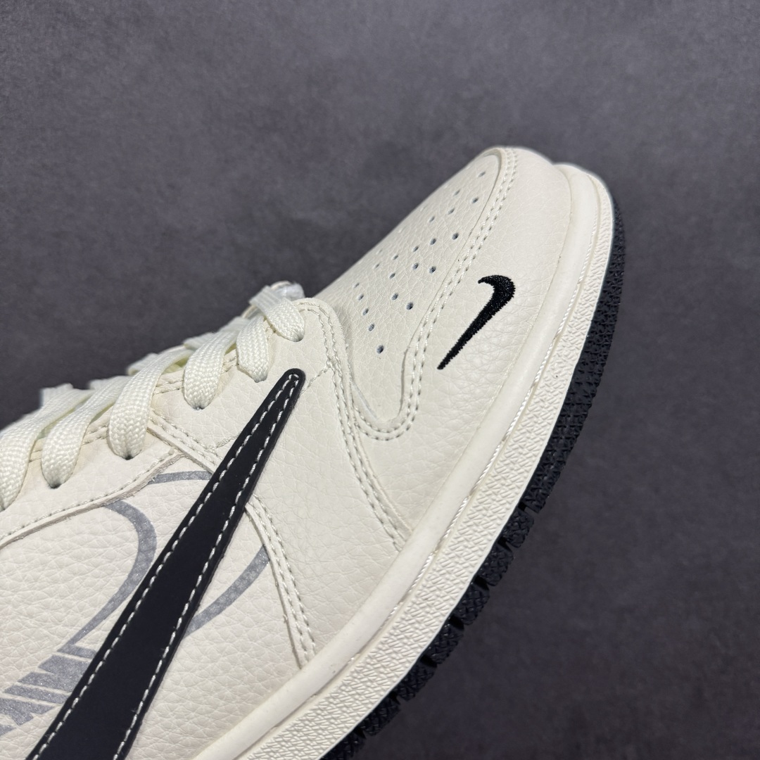 【定制版】Travis Scott x Fragment Design x Air Jordan 1 Low SP AJ1 闪电联名 虚影黑勾 低帮文化休闲板鞋 LD2025-029