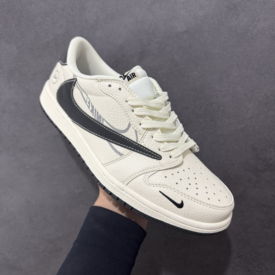 【定制版】Travis Scott x Fragment Design x Air Jordan 1 Low SP AJ1 闪电联名 虚影黑勾 低帮文化休闲板鞋 LD2025-029
