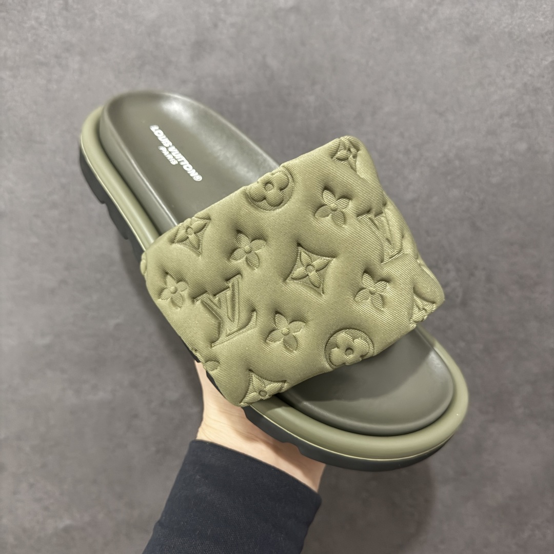 240 【广东纯原版本】LOUIS VUITTON | 路易威登2024 春夏最新爆款魔术贴系列 情侣款厚底拖鞋