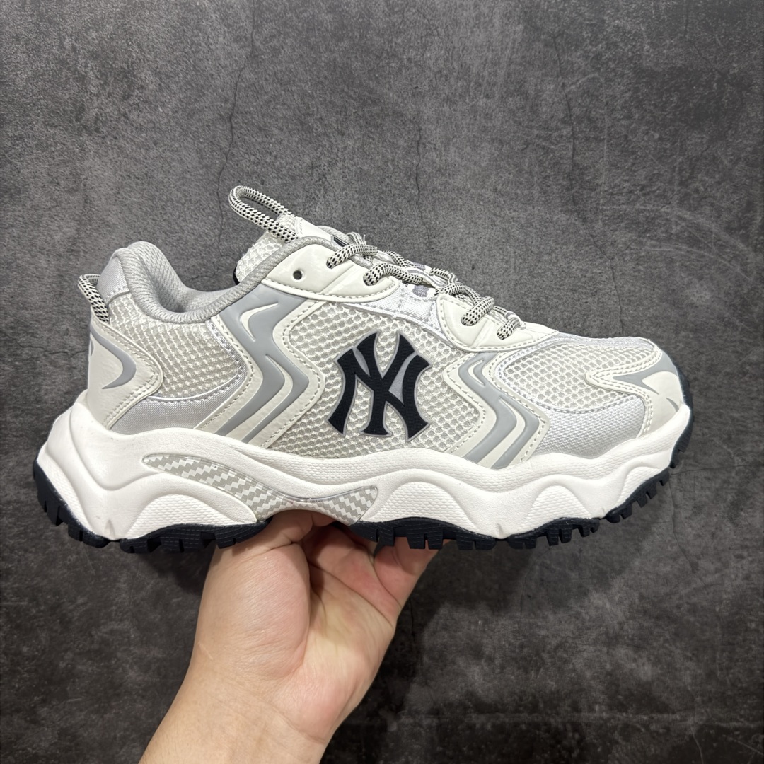 210 【纯原订单】MLB Winner Chunky 25新款 NY百搭舒适休闲潮流运动厚底增高 防滑耐磨 低帮 老爹鞋 男女同款 银色