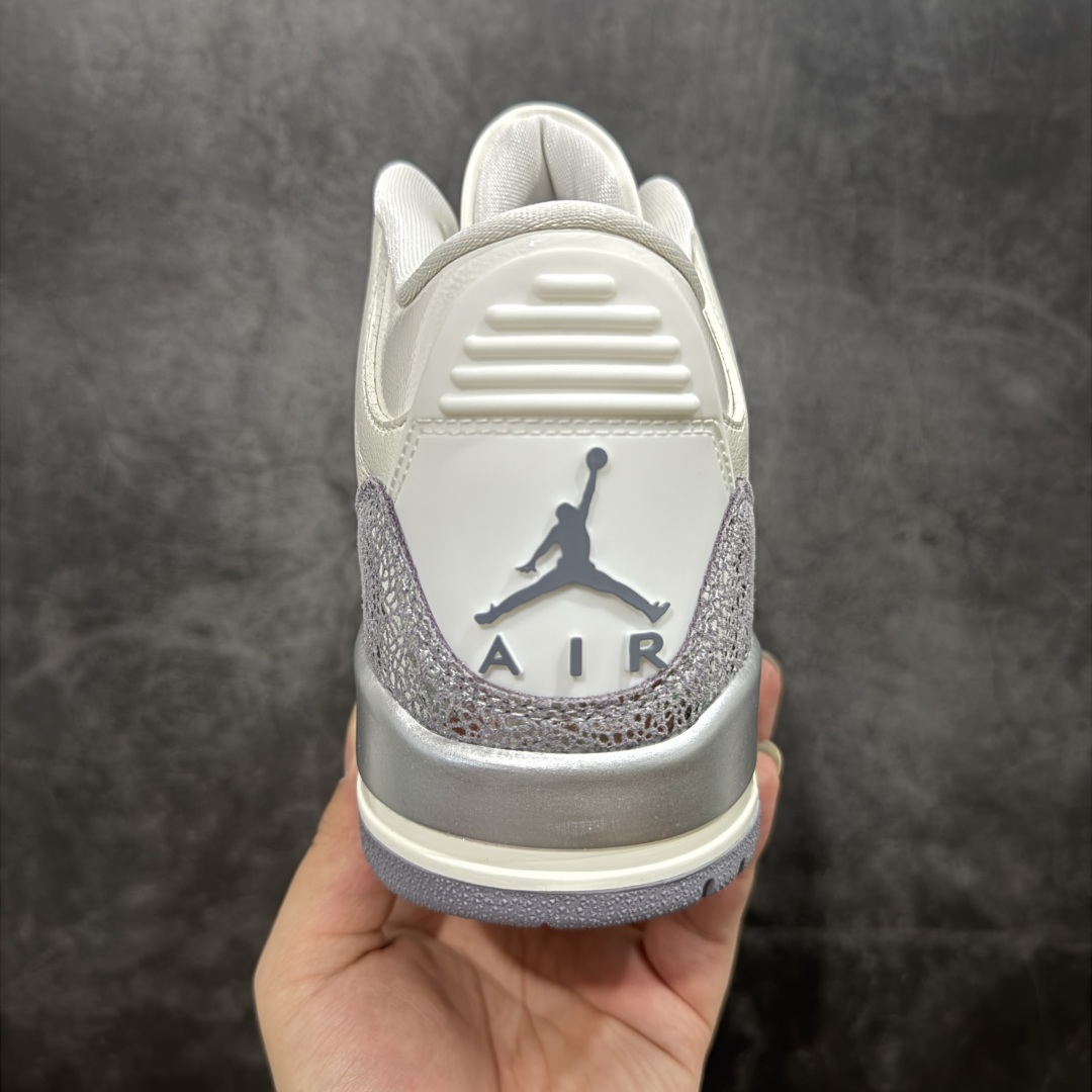 450 【OG纯原】Air Jordan 3 Retro ”Sail Metallic Silver” 金属银 AJ3 乔丹3代 aj3 乔3 金属白银 乔丹篮球鞋