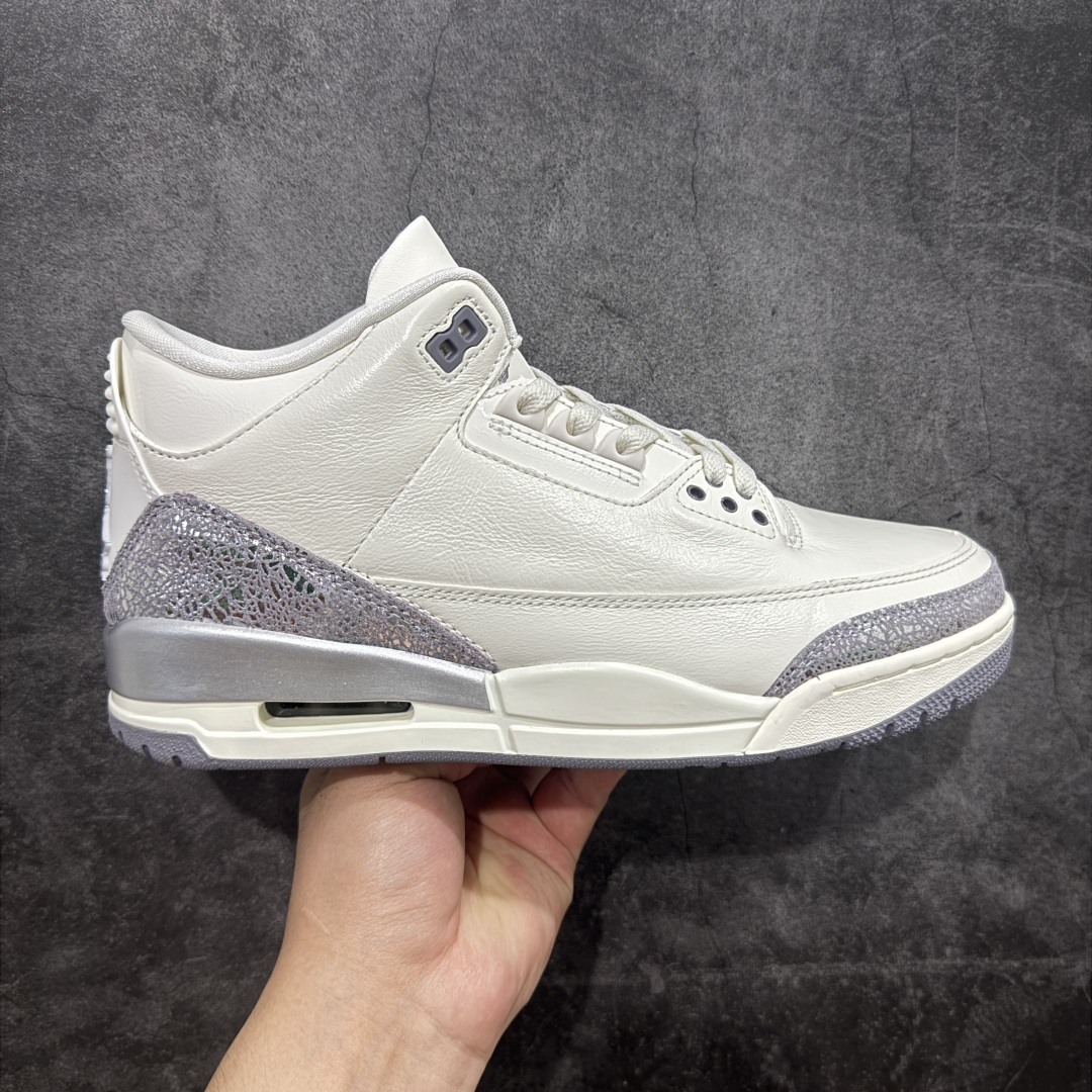 450 【OG纯原】Air Jordan 3 Retro ”Sail Metallic Silver” 金属银 AJ3 乔丹3代 aj3 乔3 金属白银 乔丹篮球鞋
