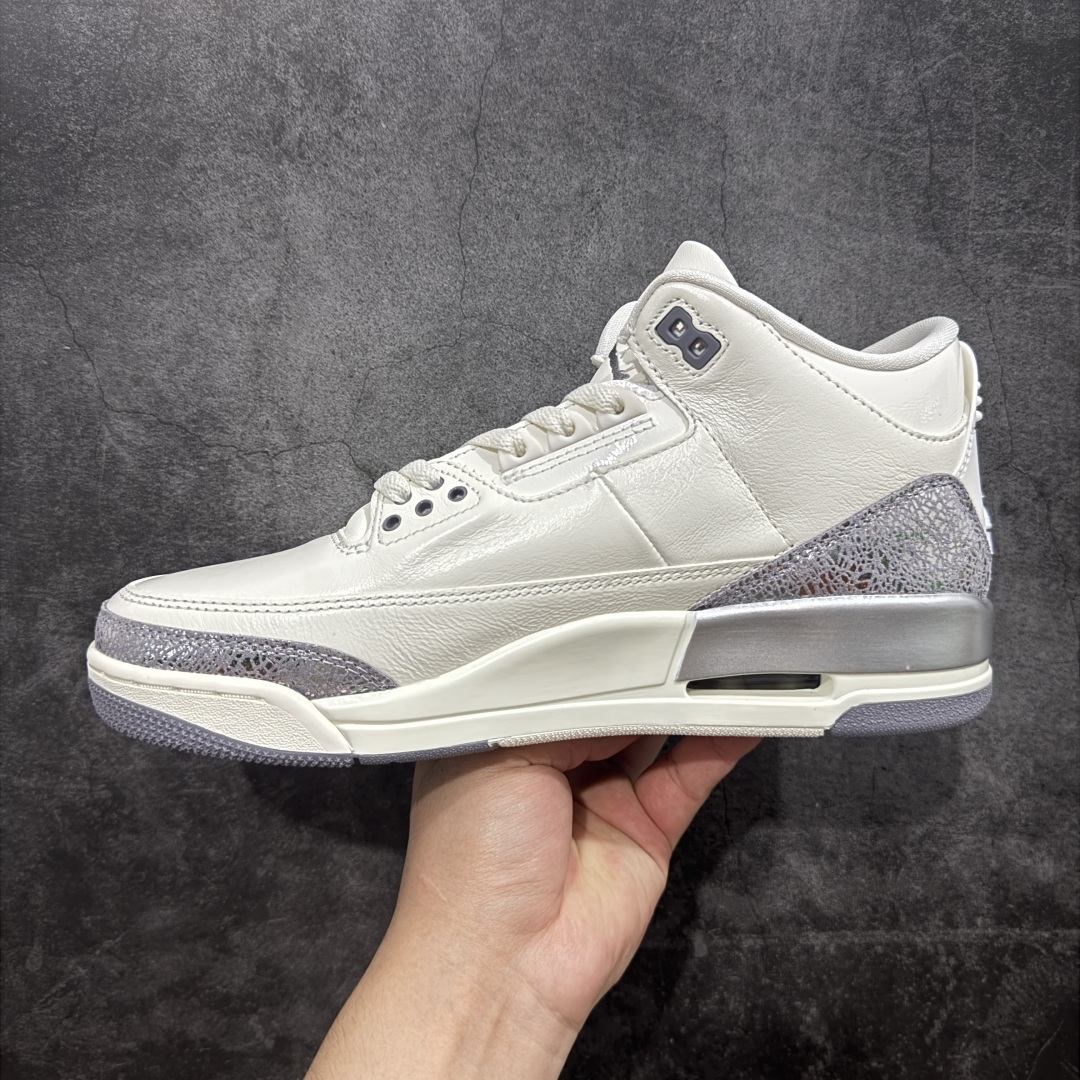 450 【OG纯原】Air Jordan 3 Retro ”Sail Metallic Silver” 金属银 AJ3 乔丹3代 aj3 乔3 金属白银 乔丹篮球鞋