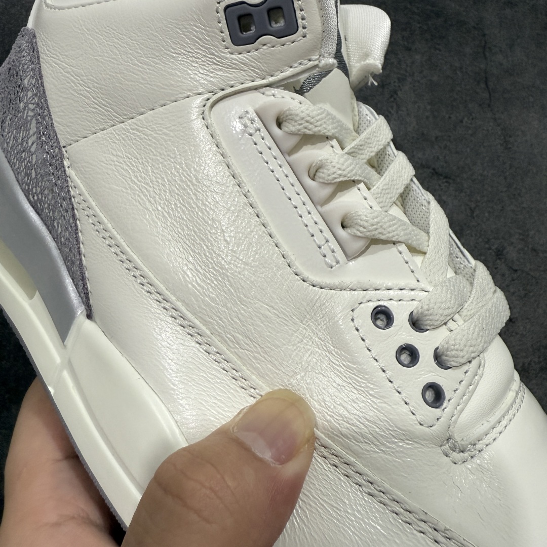 图片[5]-【OG纯原】Air Jordan 3 Retro \”Sail Metallic Silver\” 金属银 AJ3 乔丹3代 aj3 乔3 金属白银 乔丹篮球鞋 国内一线大厂OG出品 匠心打造 原厂皮料原厂数据 全新纸板 模具打造 外贸 平台高端零售专供品质 品质毋庸置疑 一眼正品既视感 细节均已解码 尺码：36 36.5 37.5 38 38.5 39 40 40.5 41 42 42.5 43 44 44.5-选品中心