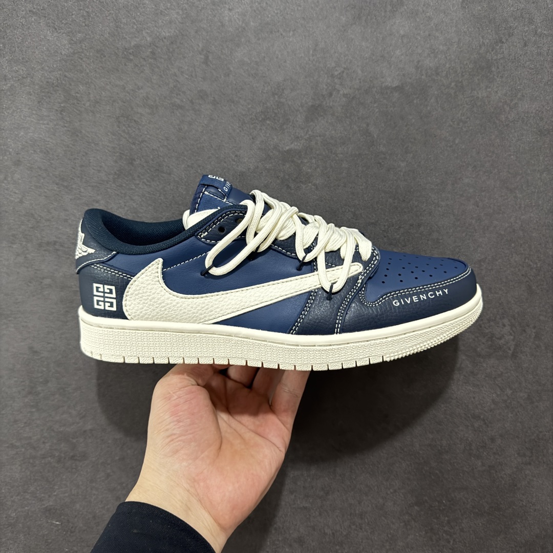 300 【定制版】Travis Scott x Nike Air Jordan 1 Low x GIVENCHY Air Jordan 1 Low 反转深蓝米白倒钩 DM6868-105