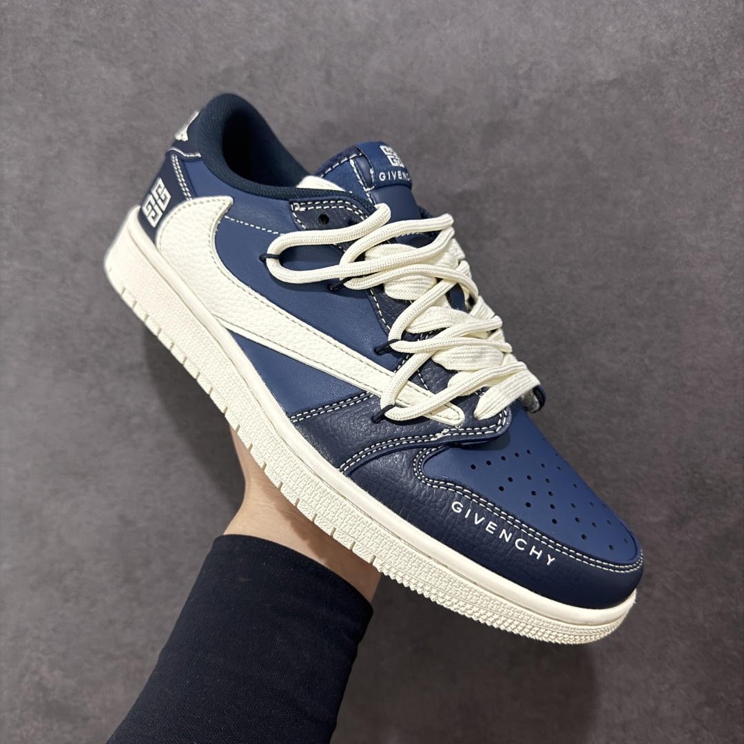 300 【定制版】Travis Scott x Nike Air Jordan 1 Low x GIVENCHY Air Jordan 1 Low 反转深蓝米白倒钩 DM6868-105
