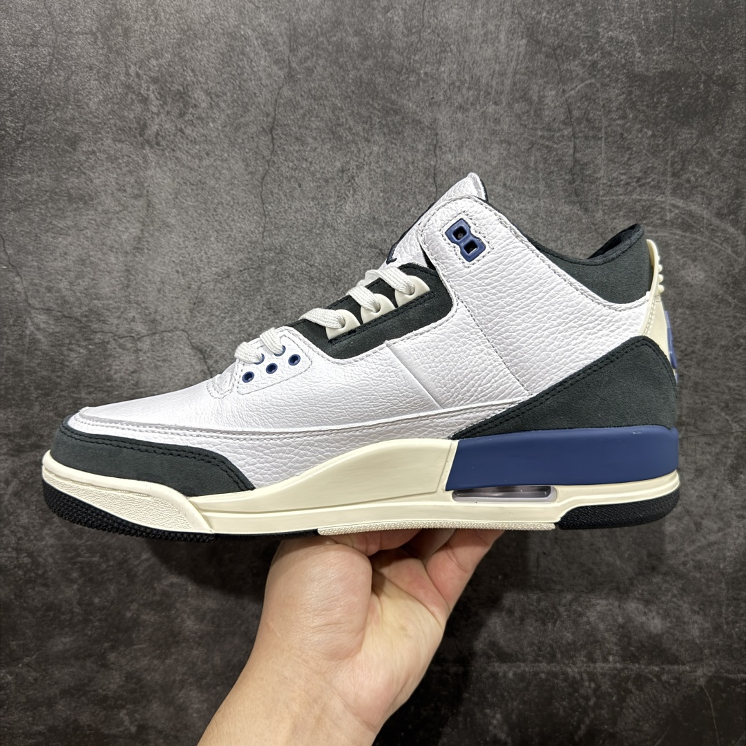 360 【KZ纯原】A Ma Maniere x Air Jordan 3 Retro ”Diffused Blue” 联名白黑蓝 AJ3 乔丹3代 aj3 乔3 联名白蓝 HV8571-100