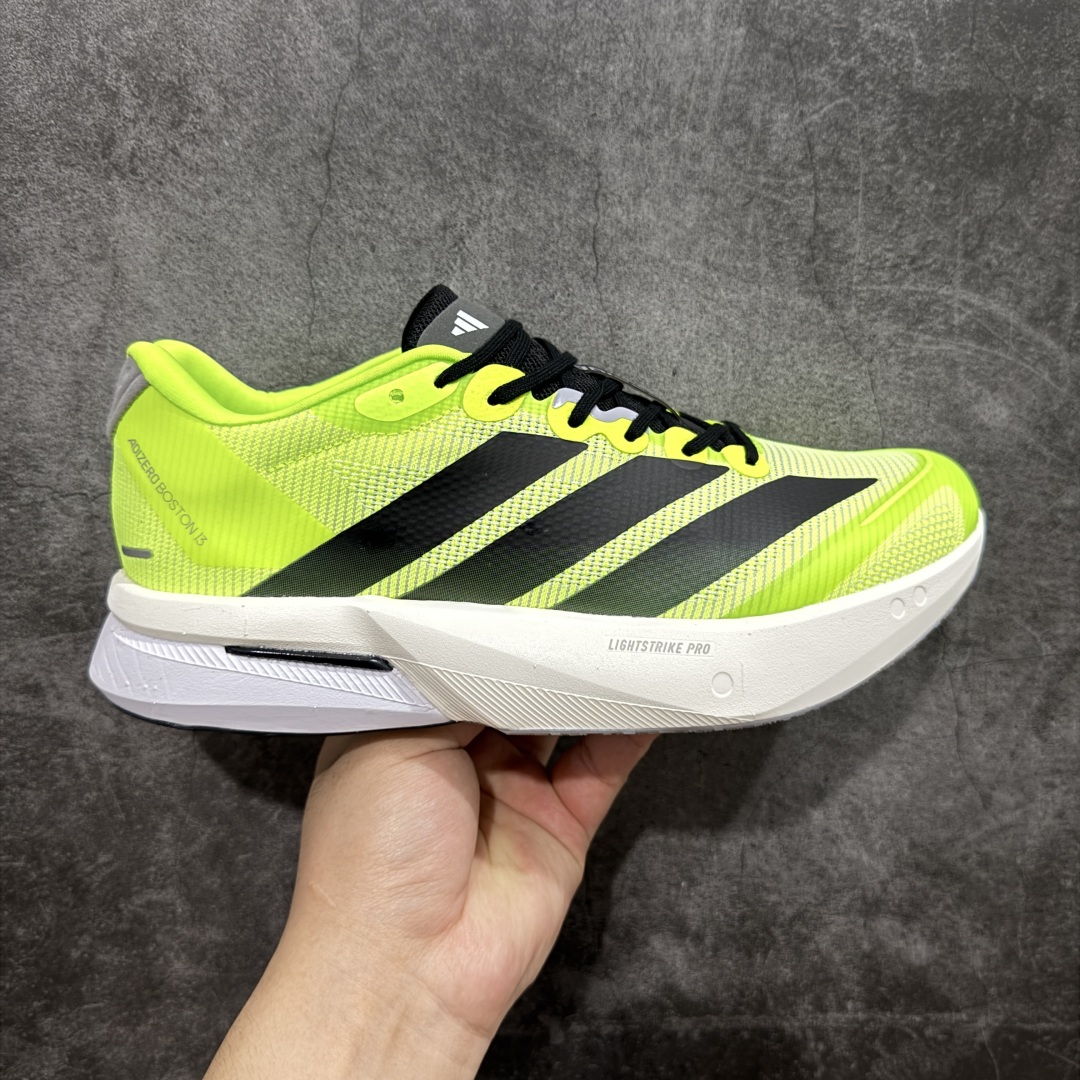 210 【纯原版】Ad Adizero Boston 13 阿迪马拉松系列超轻防滑训练跑步运动鞋 JS4933