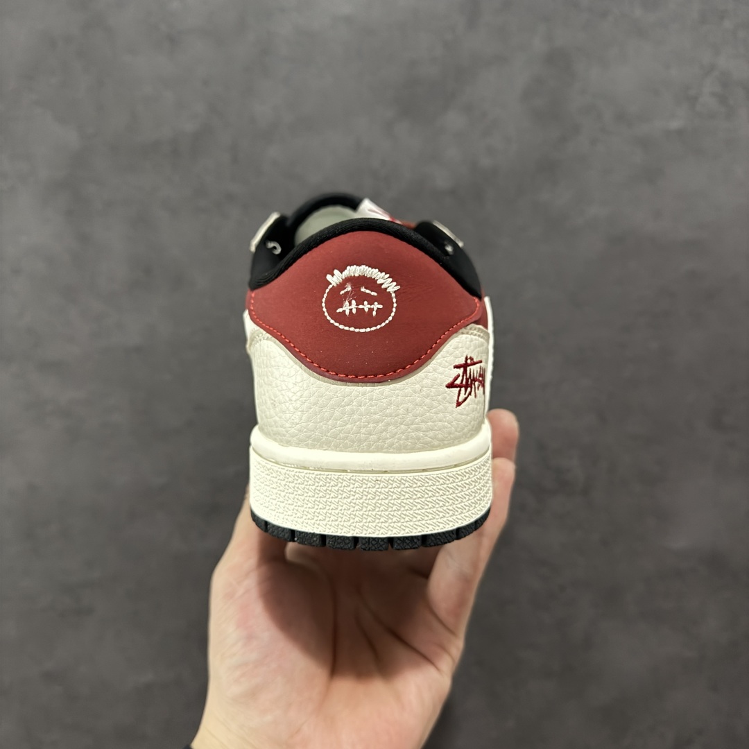 280 【定制版】Travis Scott x Fragment Design x Air Jordan 1 Low OG SP AJ1 斯图西联名 波纹酒红 低帮文化休闲板鞋 LD2025-017