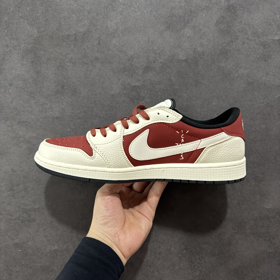 280 【定制版】Travis Scott x Fragment Design x Air Jordan 1 Low OG SP AJ1 斯图西联名 波纹酒红 低帮文化休闲板鞋 LD2025-017