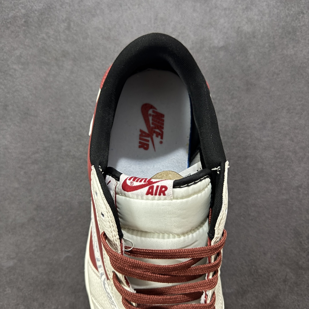 280 【定制版】Travis Scott x Fragment Design x Air Jordan 1 Low OG SP AJ1 斯图西联名 波纹酒红 低帮文化休闲板鞋 LD2025-017