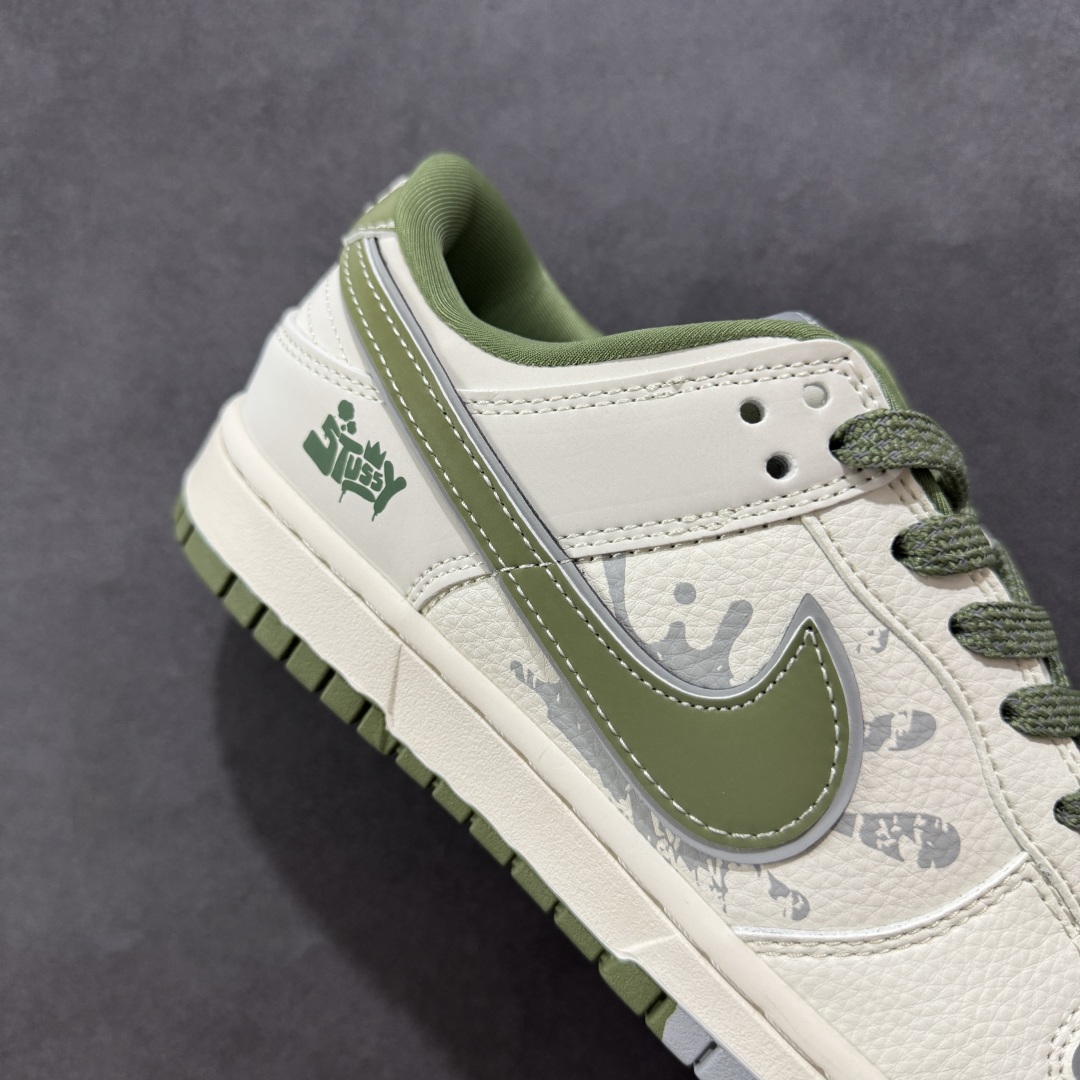  
【定制版】Nike SB Dunk Low 斯图西联名 双拼爆炸绿勾 周年高端定制 低帮休闲板鞋 X