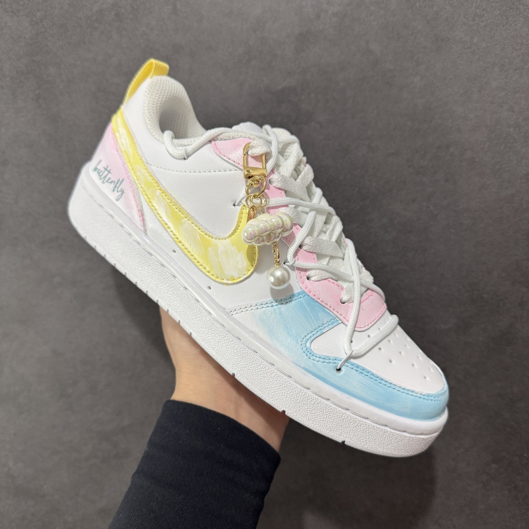 260 【定制版】Nike Court Borough “彩虹云朵”踏青季低帮板鞋 BQ5448-213