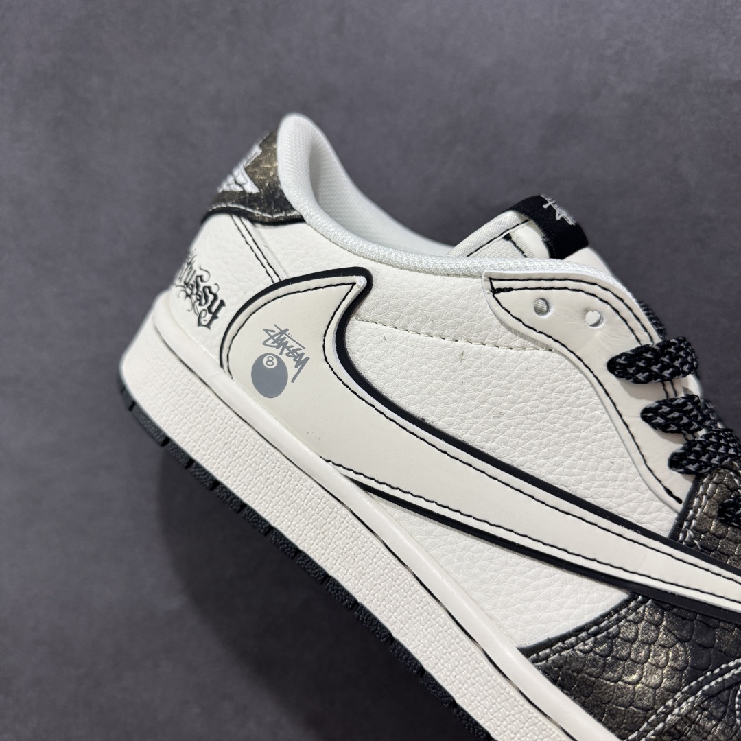 260 【定制版】Stussy x Air Jordan 1 Low 定制配色 斯图西联名 乔1 AJ1经典低帮休闲百搭板鞋 XF8698-075
