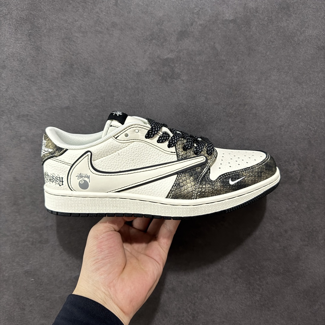 260 【定制版】Stussy x Air Jordan 1 Low 定制配色 斯图西联名 乔1 AJ1经典低帮休闲百搭板鞋 XF8698-075