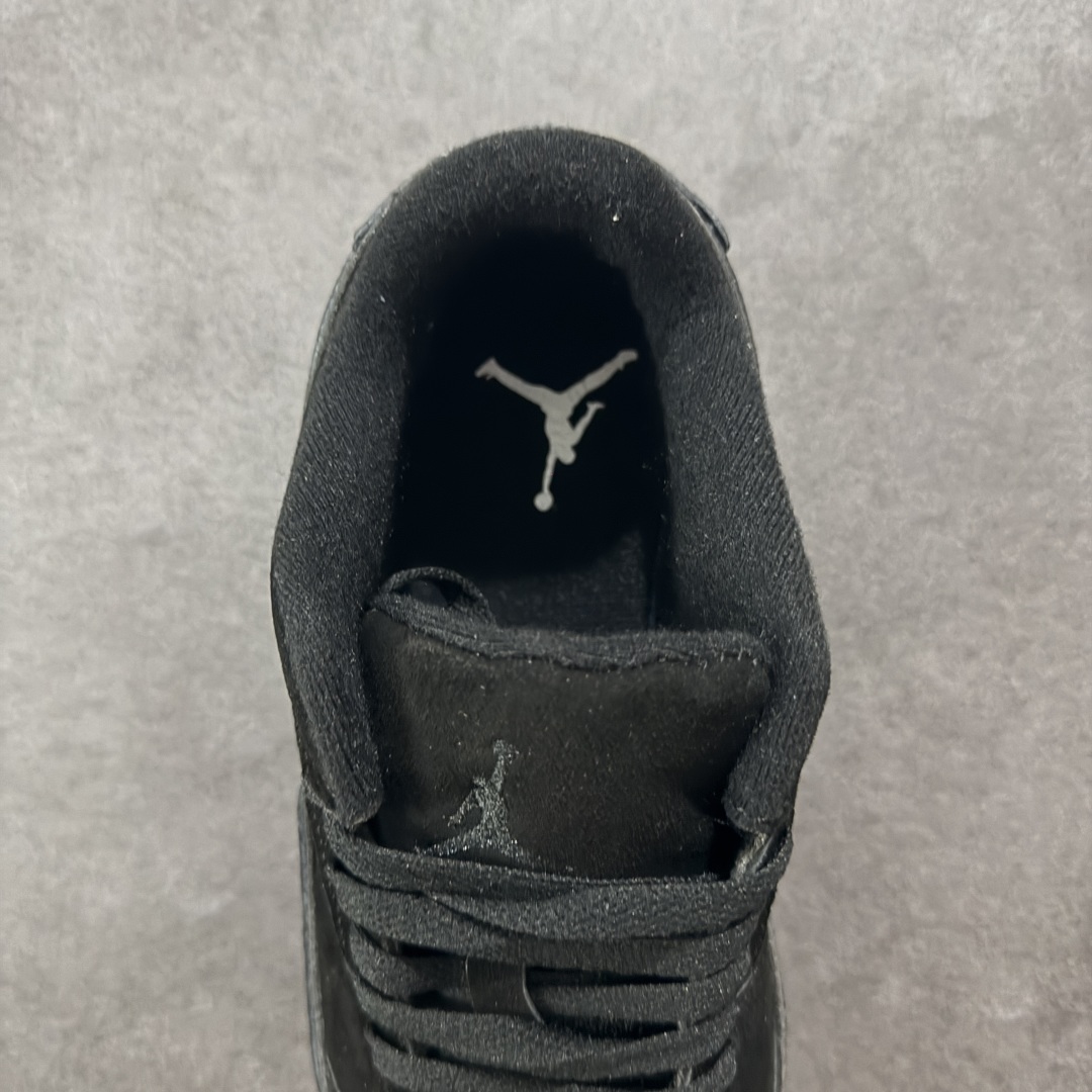图片[7]-【公司级】Air Jordan 4 Retro Flight Court \”Black Cat\” 低帮 重置黑猫 AJ4 乔丹4代 aj4 乔4 低邦 黑色 乔丹篮球鞋系列 鞋款整体以黑色麂皮打造，鞋舌及后跟Jumpman Logo采用灰色刺绣点缀，后跟侧身Flighth字样也辅以灰色刺绣呈现，秉承轻量化的速度型篮球鞋设计思想完成设计，降低重量的同时提升舒适度，中底延续前作使用了分离式后掌可视化Air Soles气垫。鞋带孔和后跟鞋提以籃网为造型灵感，将篮球运动巧妙融入到鞋款的设计之中，使鞋身整体富有流动性、节奏感和优雅气质。 货号：HF3255-010 尺码：36 36.5 37.5 38 38.5 39 40 40.5 41 42 42.5 43 44 44.5 45-选品中心