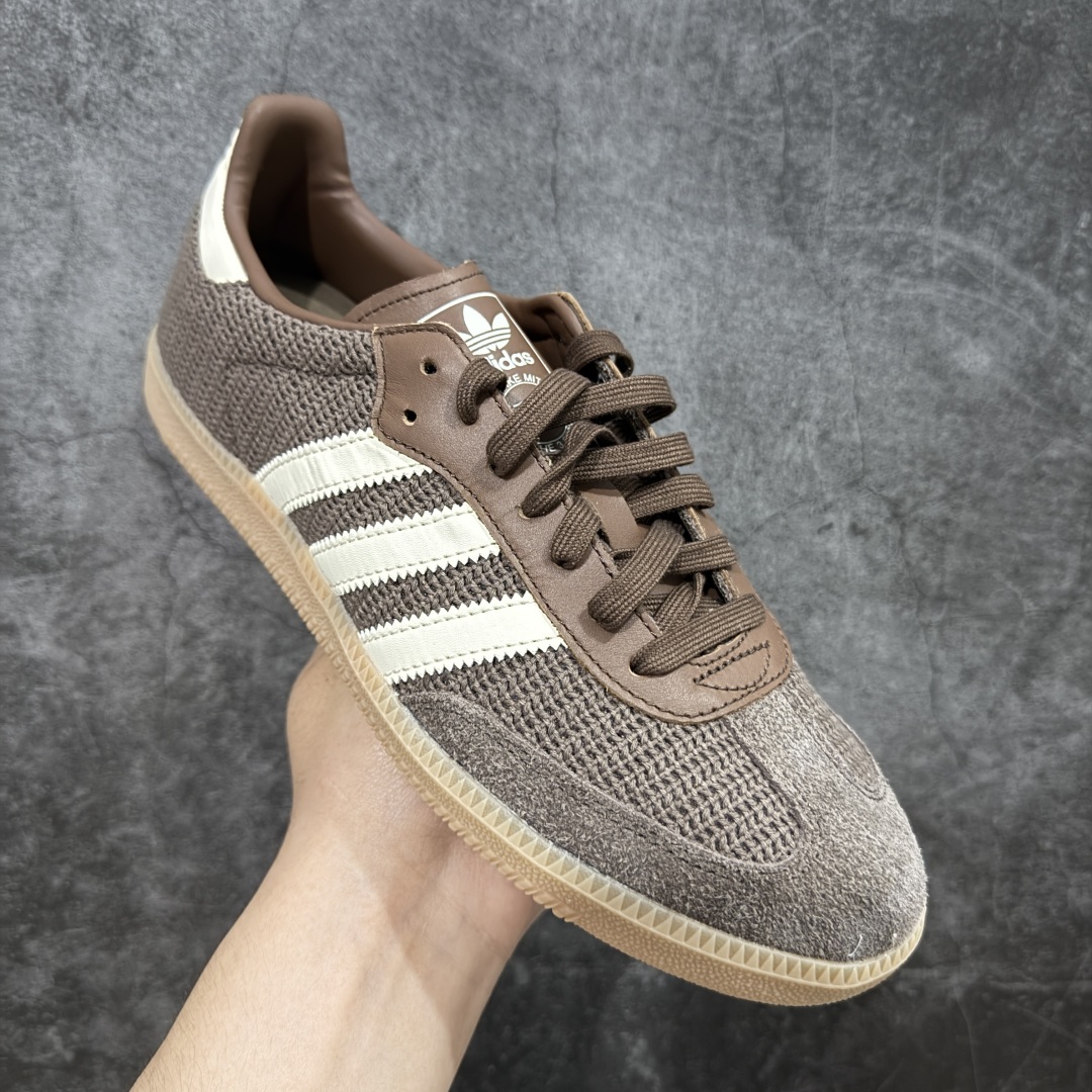 200 【纯原全头层】阿迪达斯/三叶草Adidas Originals Samba OG桑巴舞系列绅士德训足球风百搭低帮休闲运动板鞋“编织巧克力棕 JI3184