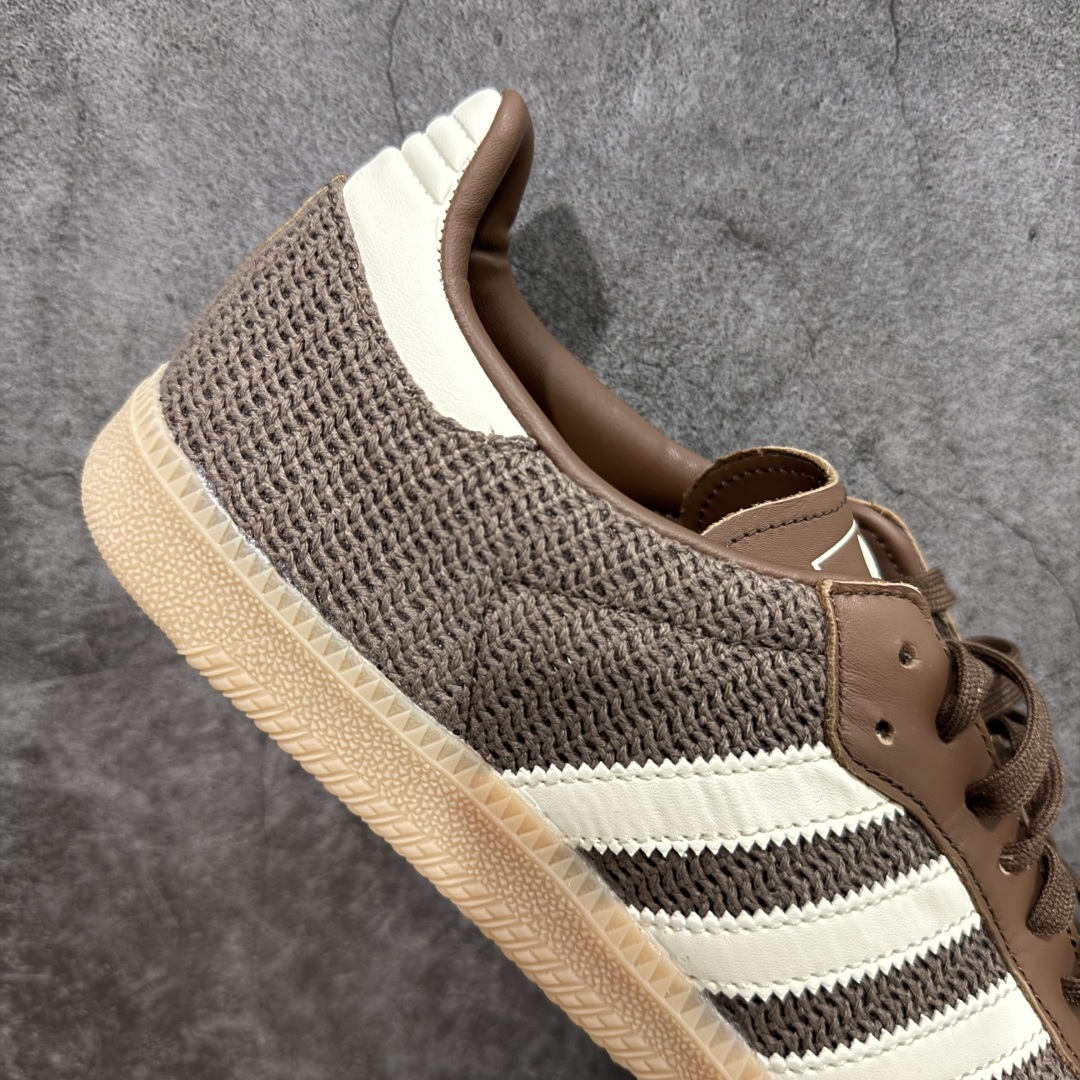 200 【纯原全头层】阿迪达斯/三叶草Adidas Originals Samba OG桑巴舞系列绅士德训足球风百搭低帮休闲运动板鞋“编织巧克力棕 JI3184