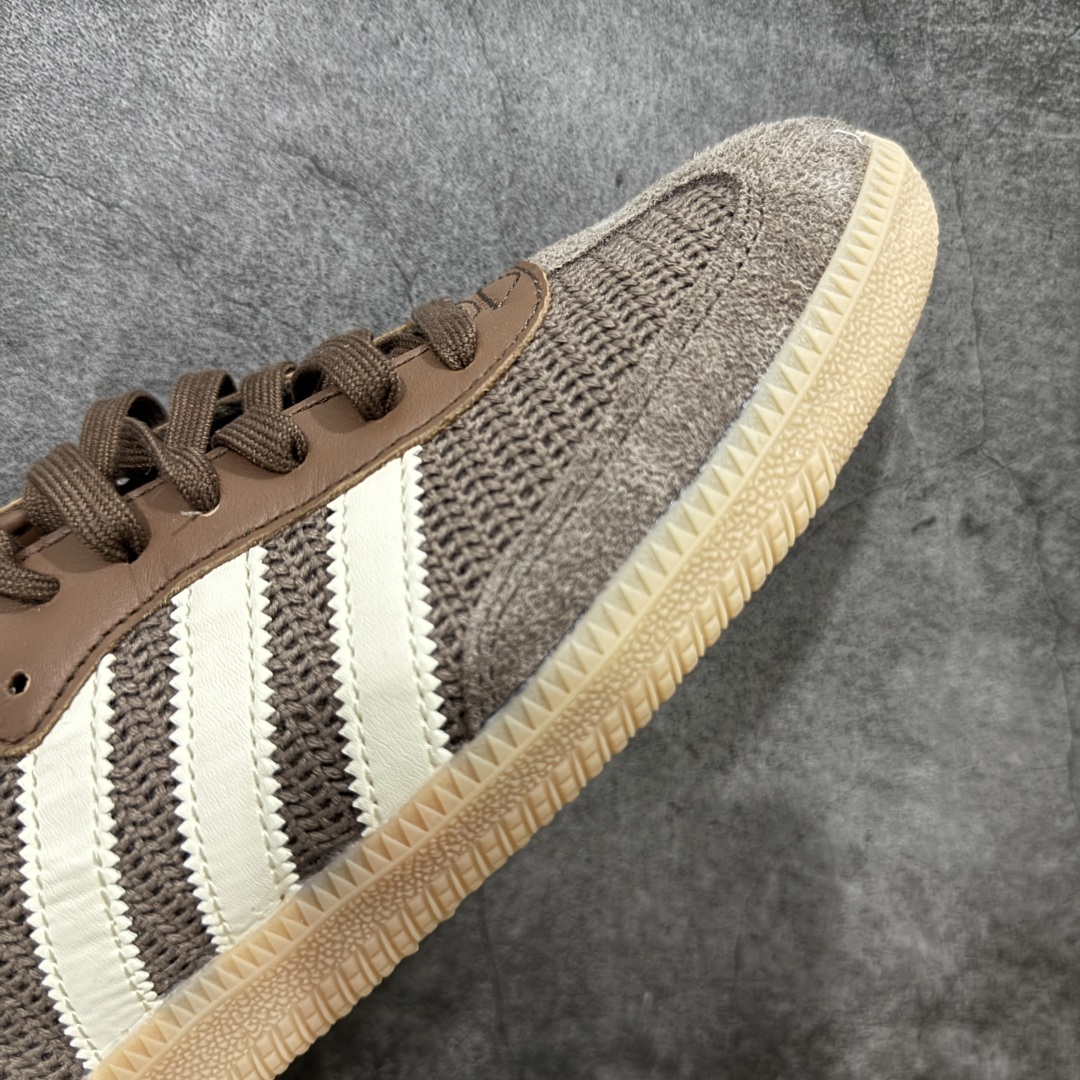 200 【纯原全头层】阿迪达斯/三叶草Adidas Originals Samba OG桑巴舞系列绅士德训足球风百搭低帮休闲运动板鞋“编织巧克力棕 JI3184