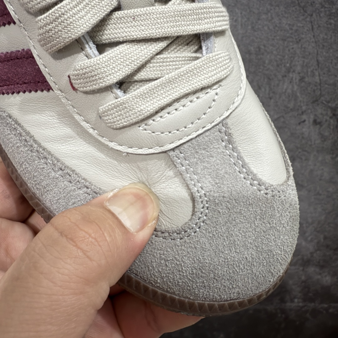 图片[4]-【CG纯原】市面最顶级品质没有之一！ 此版鞋身全部采用进口原厂头层皮 原厂头层 区分市面偷工减料！ Adidas Originals Samba 桑巴德训鞋 灰红 原版原楦原材，99.999%还原度 鞋带都是原厂的，系鞋带的方式都同步ZP！ 货号：ID1482 尺码：36 36.5 37 38 38.5 39 40 40.5 41 42 42.5 43 44 44.5 45-选品中心