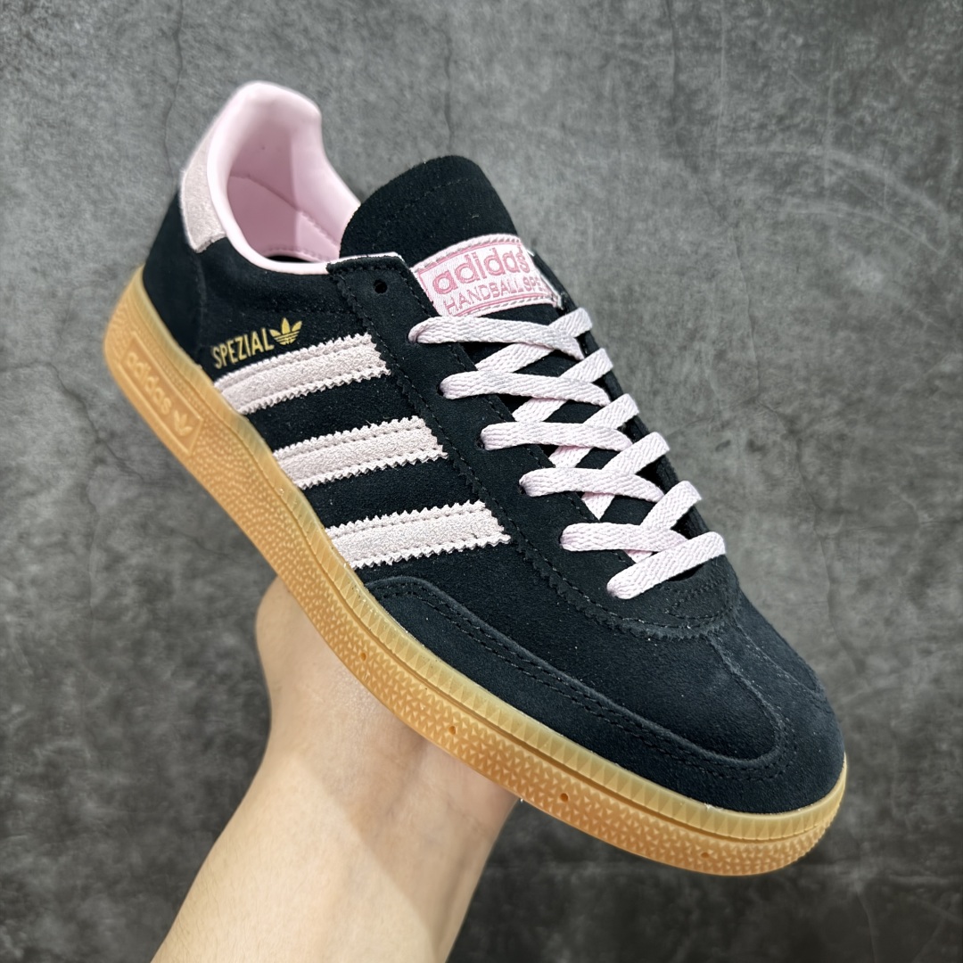 220 【纯原Top版】Adidas Handball Spezial 阿迪达斯经典款牛皮复古休闲板鞋 黑粉生胶 IF7087