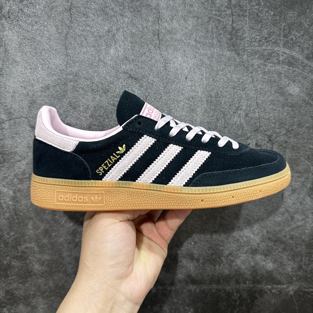 220 【纯原Top版】Adidas Handball Spezial 阿迪达斯经典款牛皮复古休闲板鞋 黑粉生胶 IF7087