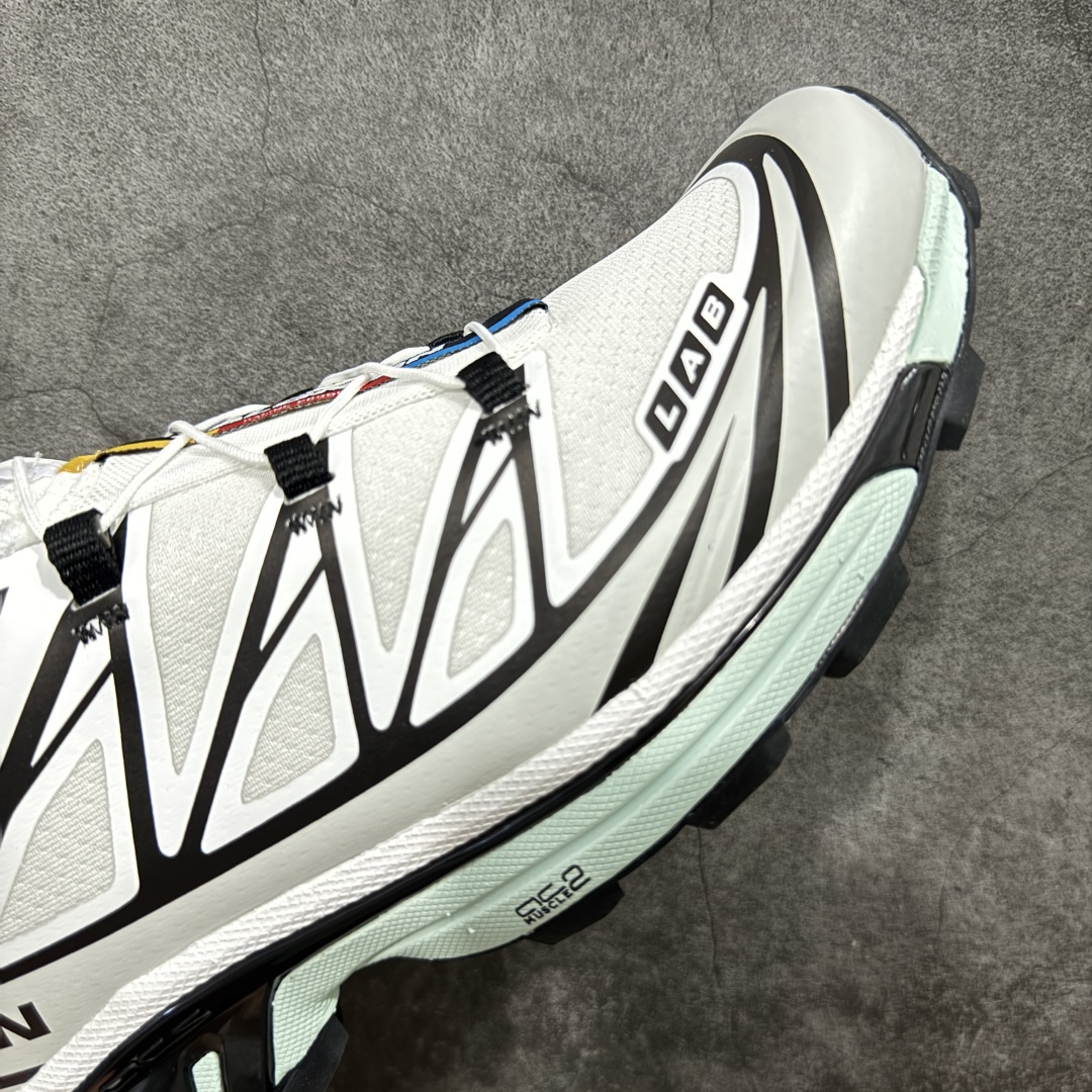 图片[6]-【PZ纯原】SALOMON XT-6 萨洛蒙潮流越野机能户外功能鞋 哈士奇 413173 全新版本出货 好货不怕晚 品质 细节 材料都是肉眼可以见！ 售前售后也是其它工厂无法匹敌！ 纯原外贸平台特供订单 耗时半年巨作 全套原纸板楦头开发 原厂特供网布配套加持 确保原汁原味 完美呈现版型 原档数据独家私模五层组合大底 原装Ortholite轻量化鞋垫 中底布带钢印编号 原厂TPU锁扣 进口港宝加持 后跟自然饱满 还原公司包裹性 鞋面以“锯齿”状的包裹系统呈现 在基色底之下加入了各种色点缀 将公司的最新技术和时尚前卫的造型融入耐用的长跑款式中 鞋面由 TPU 薄膜制成 并焊接在高耐磨网眼上 使其既时尚又坚固 由 ACS底盘支撑 可增强稳定性和支撑力 以及由橡胶凸耳 Contragrip外底覆盖的 EVA 缓冲中底 旨在应对崎岖的地形 鞋舌上的彩色Salomon 标签、Quicklace 系统以及鞋头、鞋舌和鞋跟上的附加品牌使细节更加完美 让穿着者可以轻松驾驭户外与通勤下的任何运动生活场景 无缝鞋身户外随意纵横 颜值与脚感兼备 出街通勤 绝对非常吸睛 你值得拥有 尺码：36 36.5 37.5 38 38.5 39 40 40.5 41 42 42.5 43 44 44.5 45-选品中心