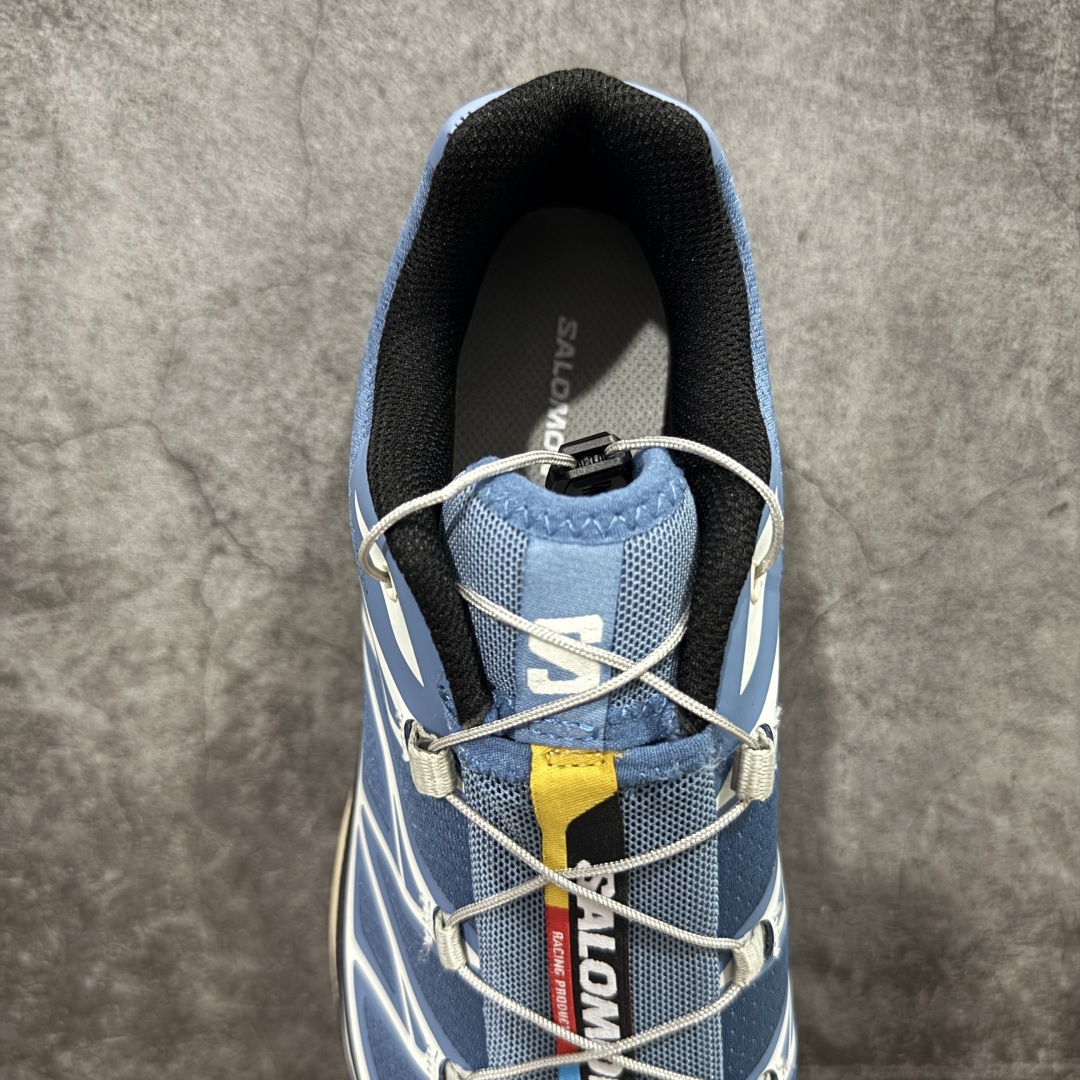 图片[8]-【PZ纯原】SALOMON XT-6 萨洛蒙潮流越野机能户外功能鞋 风尚千蓝 473816 全新版本出货 好货不怕晚 品质 细节 材料都是肉眼可以见！ 售前售后也是其它工厂无法匹敌！ 纯原外贸平台特供订单 耗时半年巨作 全套原纸板楦头开发 原厂特供网布配套加持 确保原汁原味 完美呈现版型 原档数据独家私模五层组合大底 原装Ortholite轻量化鞋垫 中底布带钢印编号 原厂TPU锁扣 进口港宝加持 后跟自然饱满 还原公司包裹性 鞋面以“锯齿”状的包裹系统呈现 在基色底之下加入了各种色点缀 将公司的最新技术和时尚前卫的造型融入耐用的长跑款式中 鞋面由 TPU 薄膜制成 并焊接在高耐磨网眼上 使其既时尚又坚固 由 ACS底盘支撑 可增强稳定性和支撑力 以及由橡胶凸耳 Contragrip外底覆盖的 EVA 缓冲中底 旨在应对崎岖的地形 鞋舌上的彩色Salomon 标签、Quicklace 系统以及鞋头、鞋舌和鞋跟上的附加品牌使细节更加完美 让穿着者可以轻松驾驭户外与通勤下的任何运动生活场景 无缝鞋身户外随意纵横 颜值与脚感兼备 出街通勤 绝对非常吸睛 你值得拥有 尺码：36 36.5 37.5 38 38.5 39 40 40.5 41 42 42.5 43 44 44.5 45-选品中心