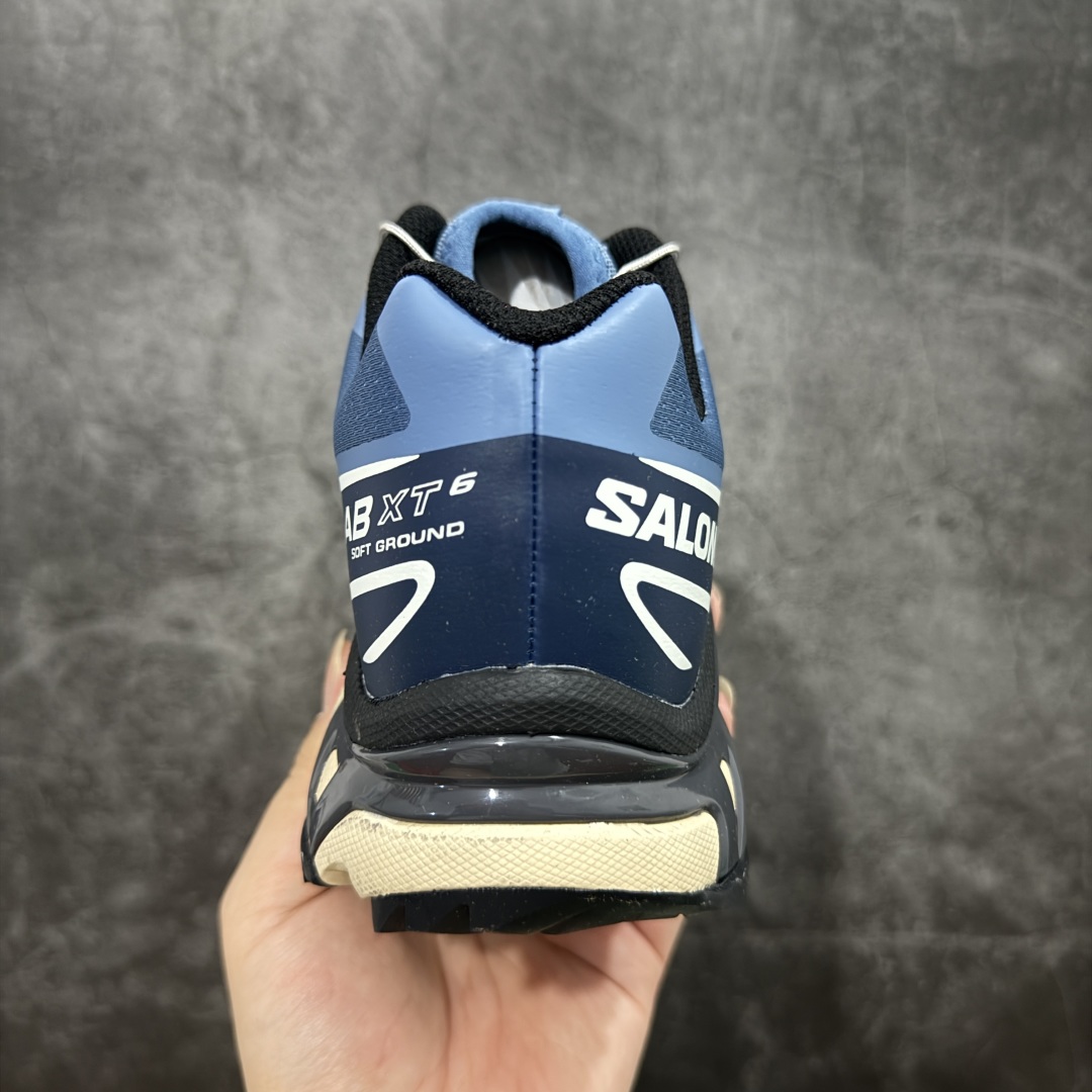 图片[4]-【PZ纯原】SALOMON XT-6 萨洛蒙潮流越野机能户外功能鞋 风尚千蓝 473816 全新版本出货 好货不怕晚 品质 细节 材料都是肉眼可以见！ 售前售后也是其它工厂无法匹敌！ 纯原外贸平台特供订单 耗时半年巨作 全套原纸板楦头开发 原厂特供网布配套加持 确保原汁原味 完美呈现版型 原档数据独家私模五层组合大底 原装Ortholite轻量化鞋垫 中底布带钢印编号 原厂TPU锁扣 进口港宝加持 后跟自然饱满 还原公司包裹性 鞋面以“锯齿”状的包裹系统呈现 在基色底之下加入了各种色点缀 将公司的最新技术和时尚前卫的造型融入耐用的长跑款式中 鞋面由 TPU 薄膜制成 并焊接在高耐磨网眼上 使其既时尚又坚固 由 ACS底盘支撑 可增强稳定性和支撑力 以及由橡胶凸耳 Contragrip外底覆盖的 EVA 缓冲中底 旨在应对崎岖的地形 鞋舌上的彩色Salomon 标签、Quicklace 系统以及鞋头、鞋舌和鞋跟上的附加品牌使细节更加完美 让穿着者可以轻松驾驭户外与通勤下的任何运动生活场景 无缝鞋身户外随意纵横 颜值与脚感兼备 出街通勤 绝对非常吸睛 你值得拥有 尺码：36 36.5 37.5 38 38.5 39 40 40.5 41 42 42.5 43 44 44.5 45-选品中心