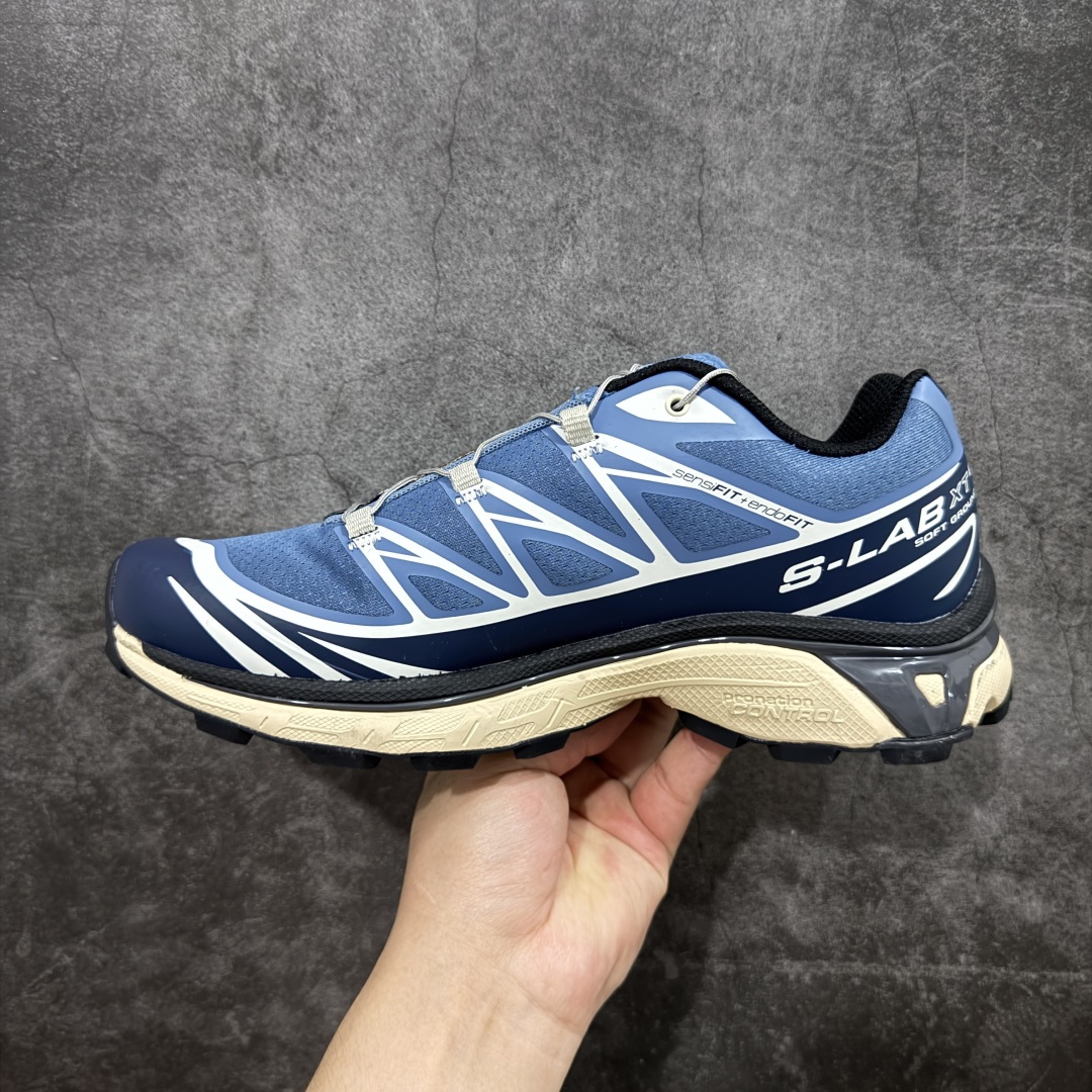 图片[2]-【PZ纯原】SALOMON XT-6 萨洛蒙潮流越野机能户外功能鞋 风尚千蓝 473816 全新版本出货 好货不怕晚 品质 细节 材料都是肉眼可以见！ 售前售后也是其它工厂无法匹敌！ 纯原外贸平台特供订单 耗时半年巨作 全套原纸板楦头开发 原厂特供网布配套加持 确保原汁原味 完美呈现版型 原档数据独家私模五层组合大底 原装Ortholite轻量化鞋垫 中底布带钢印编号 原厂TPU锁扣 进口港宝加持 后跟自然饱满 还原公司包裹性 鞋面以“锯齿”状的包裹系统呈现 在基色底之下加入了各种色点缀 将公司的最新技术和时尚前卫的造型融入耐用的长跑款式中 鞋面由 TPU 薄膜制成 并焊接在高耐磨网眼上 使其既时尚又坚固 由 ACS底盘支撑 可增强稳定性和支撑力 以及由橡胶凸耳 Contragrip外底覆盖的 EVA 缓冲中底 旨在应对崎岖的地形 鞋舌上的彩色Salomon 标签、Quicklace 系统以及鞋头、鞋舌和鞋跟上的附加品牌使细节更加完美 让穿着者可以轻松驾驭户外与通勤下的任何运动生活场景 无缝鞋身户外随意纵横 颜值与脚感兼备 出街通勤 绝对非常吸睛 你值得拥有 尺码：36 36.5 37.5 38 38.5 39 40 40.5 41 42 42.5 43 44 44.5 45-选品中心