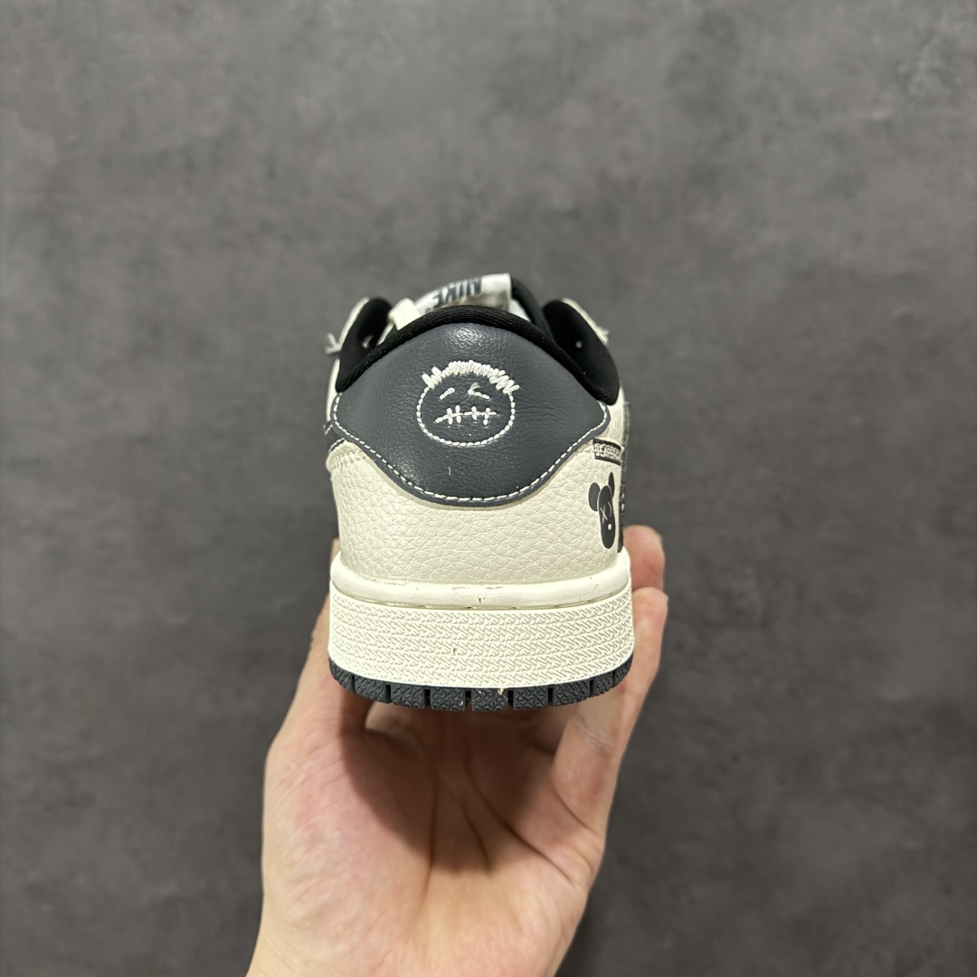 280 【定制版】Travis Scott x Fragment Design x Air Jordan 1 Low OG SP AJ1 暴力熊联名 米黑小乱勾 低帮文化休闲板鞋 LD2025-011