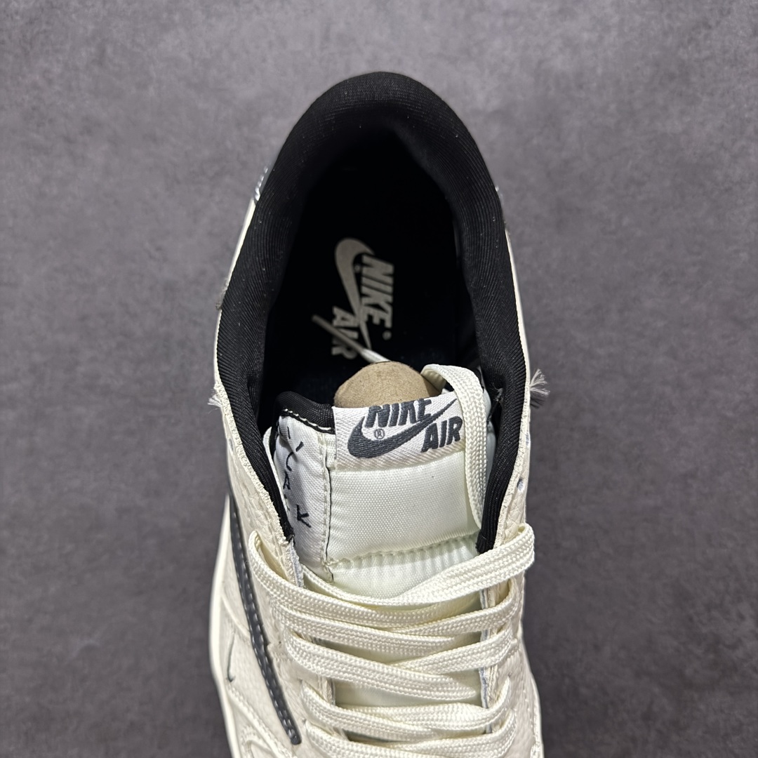 280 【定制版】Travis Scott x Fragment Design x Air Jordan 1 Low OG SP AJ1 暴力熊联名 米黑小乱勾 低帮文化休闲板鞋 LD2025-011