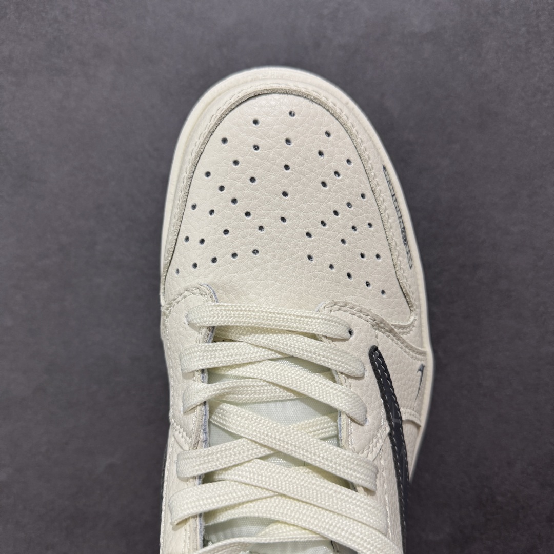 280 【定制版】Travis Scott x Fragment Design x Air Jordan 1 Low OG SP AJ1 暴力熊联名 米黑小乱勾 低帮文化休闲板鞋 LD2025-011