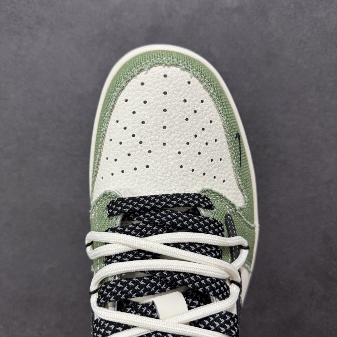 300 【定制版】Travis Scott x Fragment Design x Air Jordan 1 Low OG SP AJ1 斯图西联名 米绿帆布抽绳 低帮文化休闲板鞋 DM6868-102