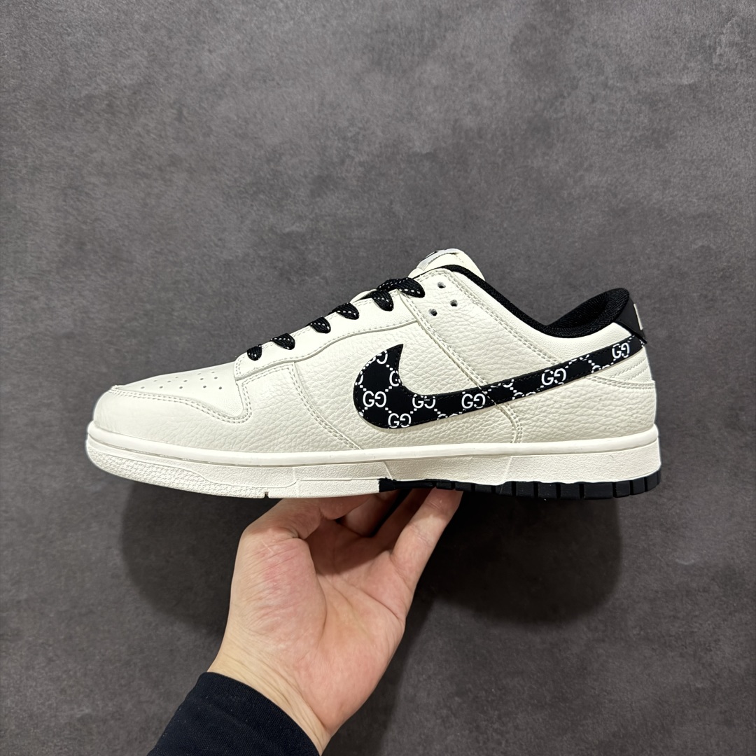 【定制版】Nike SB Dunk Low 古驰联名 米白黑勾 低帮休闲板鞋 XD6188-048