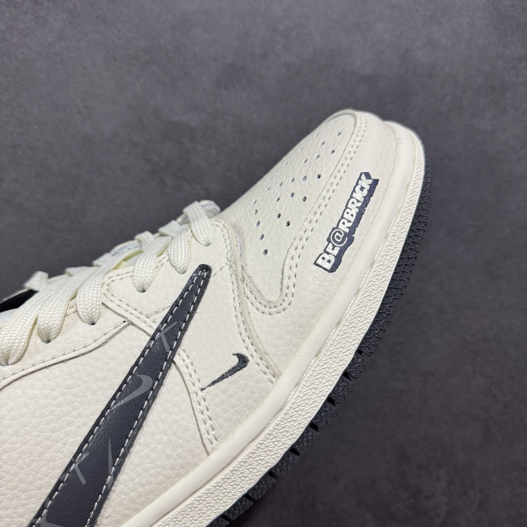 280 【定制版】Travis Scott x Fragment Design x Air Jordan 1 Low OG SP AJ1 暴力熊联名 米黑小乱勾 低帮文化休闲板鞋 LD2025-011