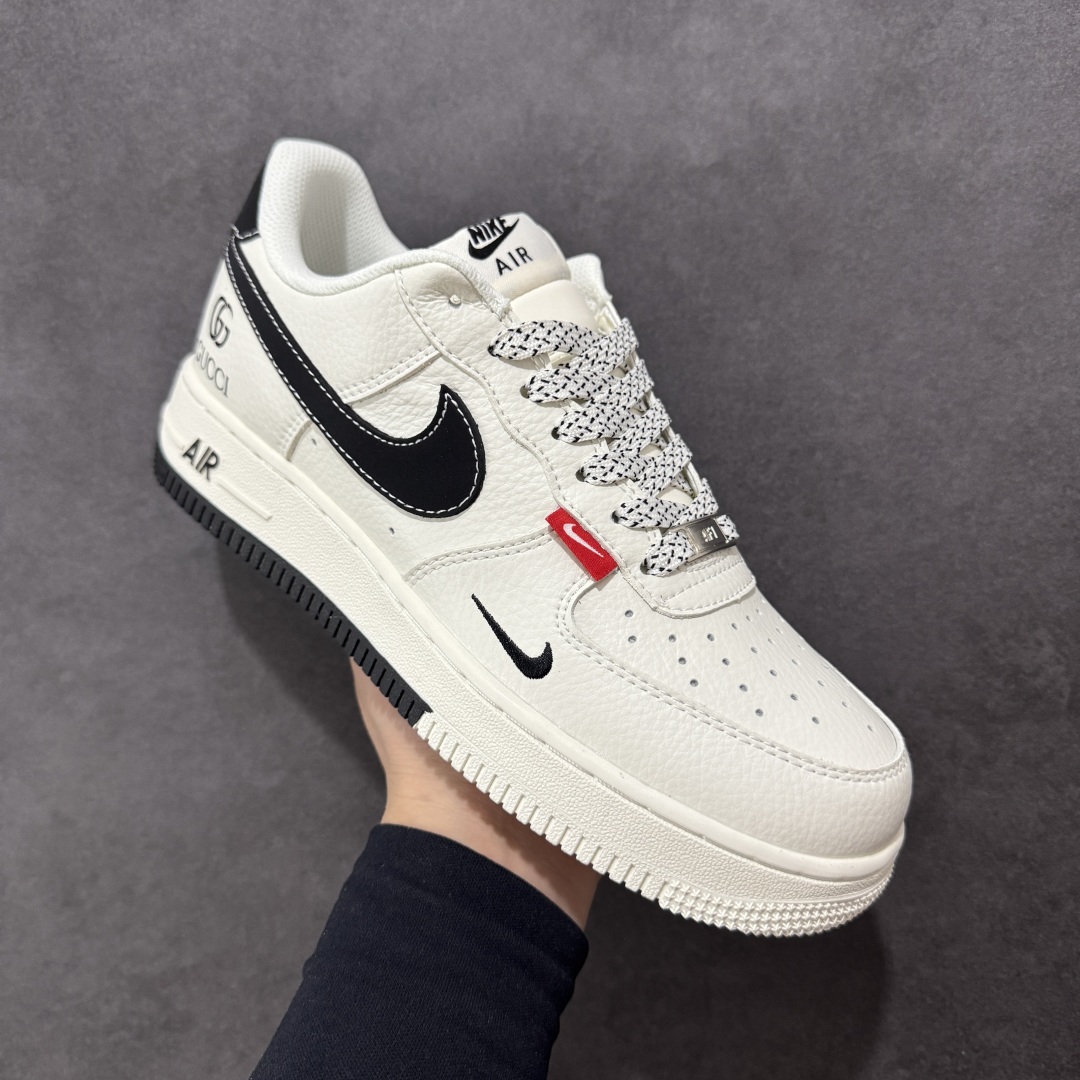 260 【定制版】Nike Air Force 1'07 Low 古驰联名 双拼小黑勾 空军一号低帮休闲板鞋 CS5288-009