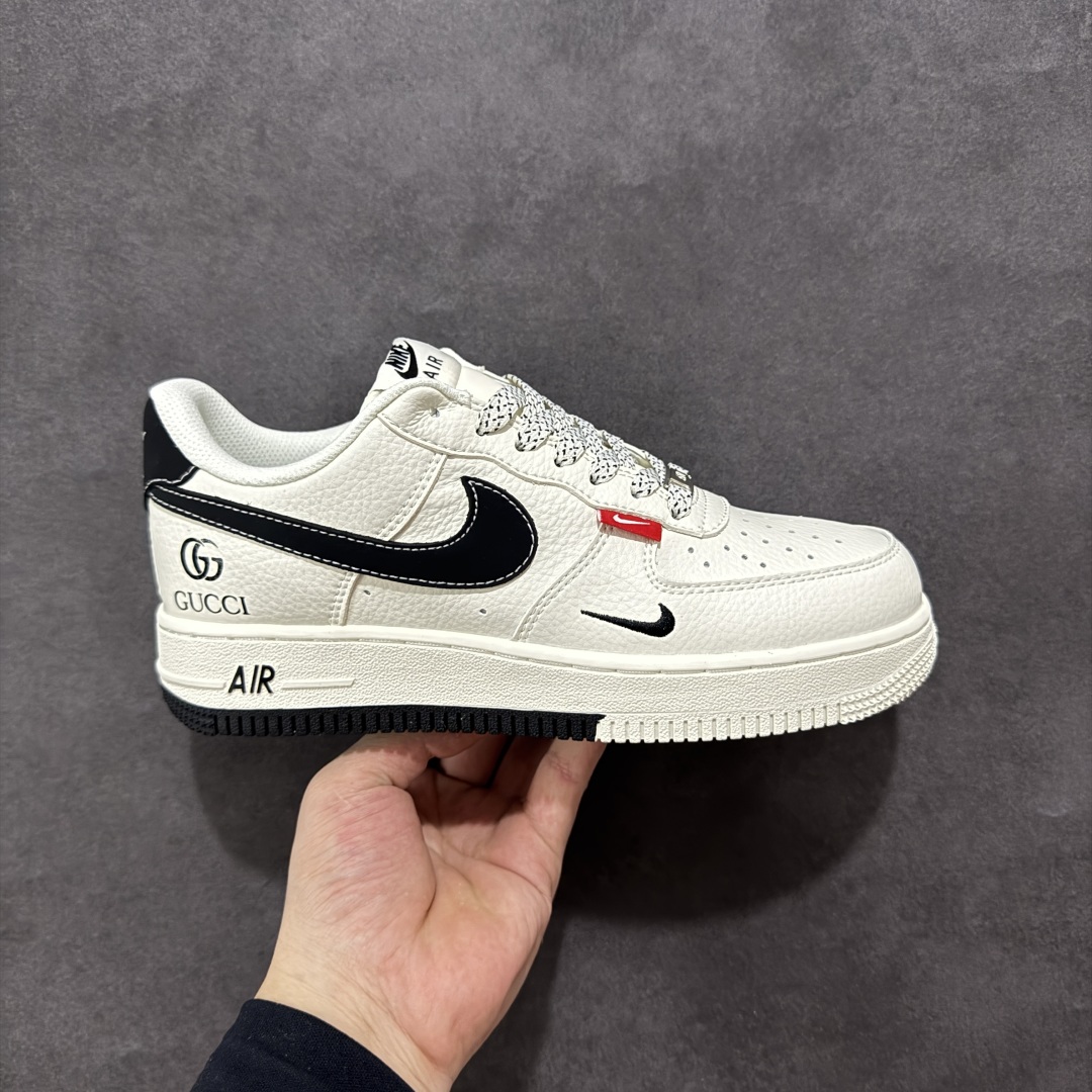 260 【定制版】Nike Air Force 1'07 Low 古驰联名 双拼小黑勾 空军一号低帮休闲板鞋 CS5288-009