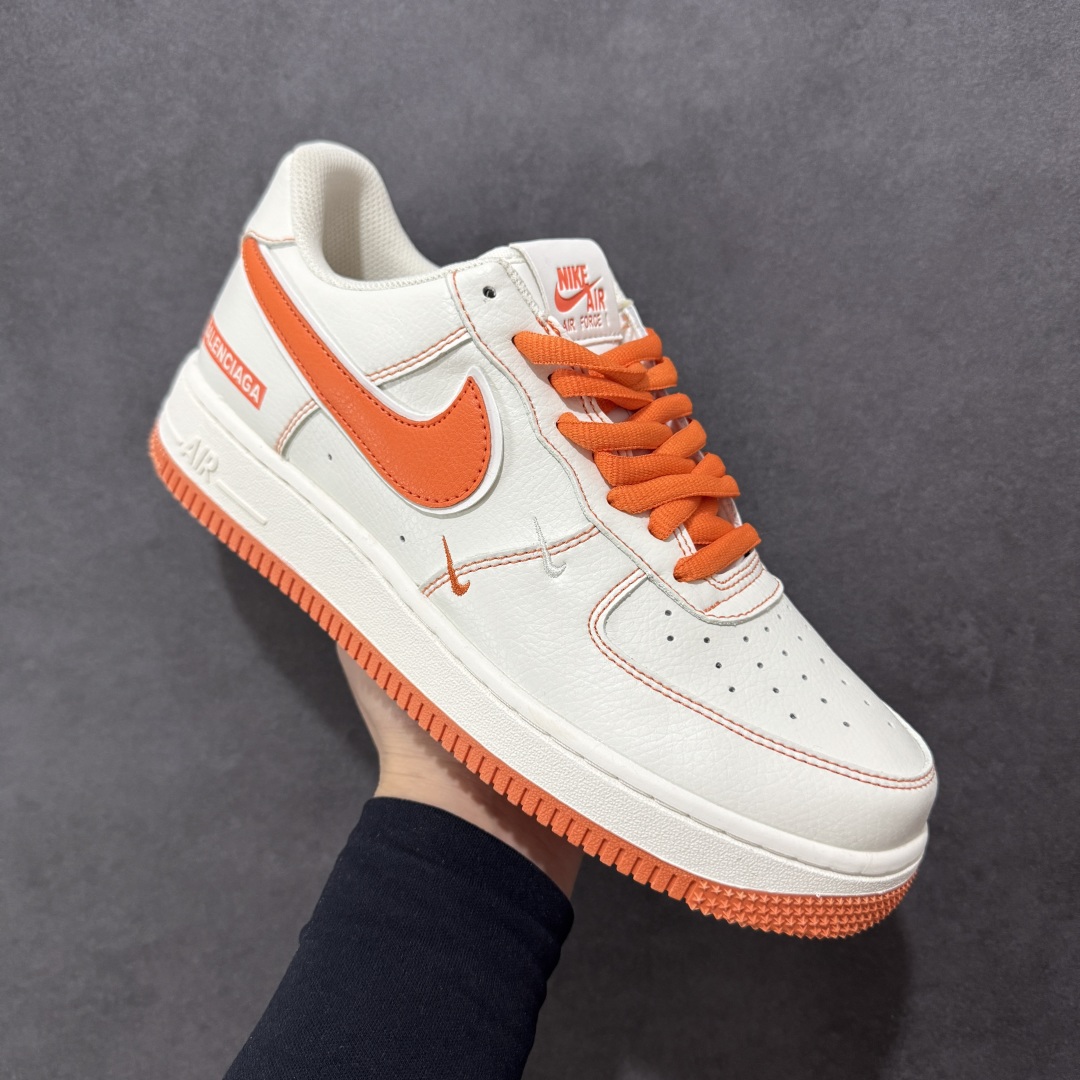 240 【定制版】Nike Air Force 1 Low 07 x Balenciaga 白橙双小勾 FR0538-092