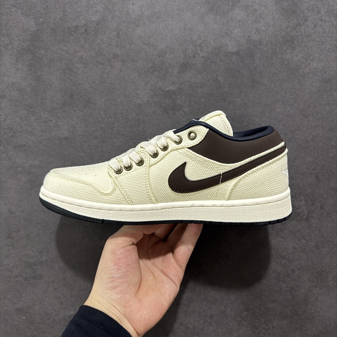 200 【K版】Air Jordan AJ1 Low 低帮 帆布米棕 IB8058-110