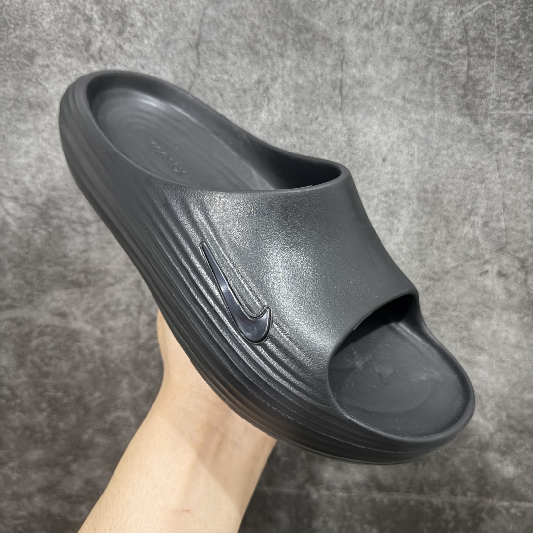 【正确组合底版】Nike ReactX Rejuven8 Slide Black 时尚舒适 防滑防磨一字拖鞋 男款 黑色 HV4479-001