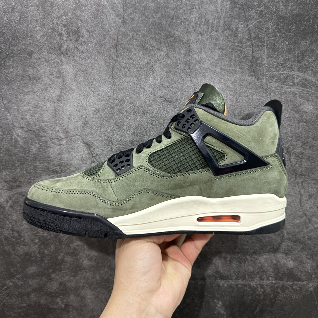 【原厂版本】UNDEFEATED x Jordan Air Jordan 4 AJ4舒适百搭 防滑耐磨 中帮 复古篮球鞋 男款 绿黑 IB1519-200