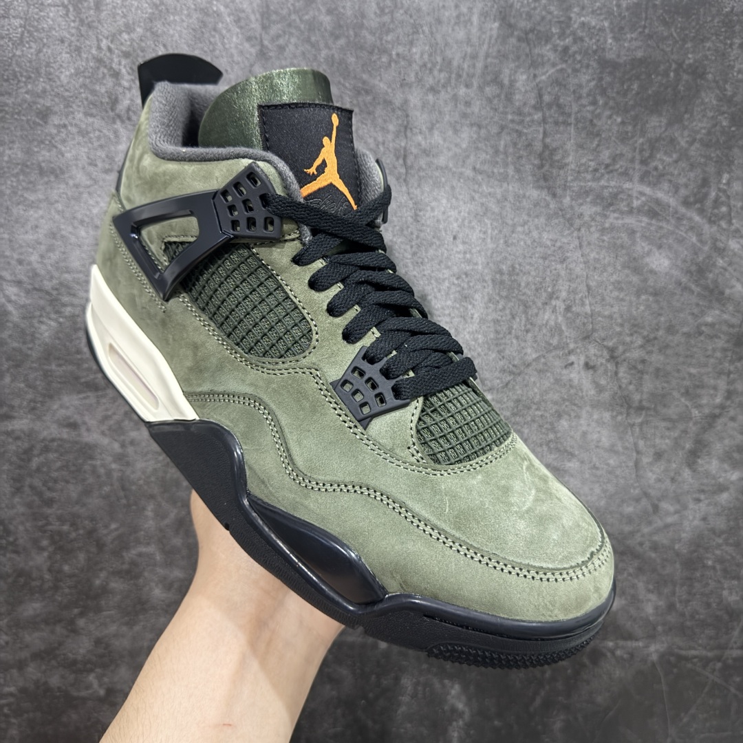 【原厂版本】UNDEFEATED x Jordan Air Jordan 4 AJ4舒适百搭 防滑耐磨 中帮 复古篮球鞋 男款 绿黑 IB1519-200