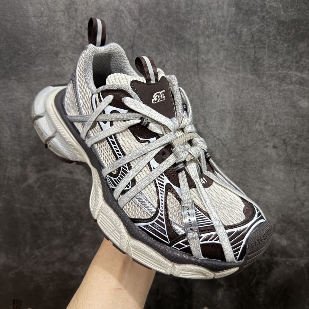 500 【OK版】巴黎3XL 蜘蛛侠绑带 棕色 Balenciaga巴黎世家 24ss 绑带做旧款 巴黎十代网眼潮流百搭低帮老爹鞋 灰色 778698W3XLL