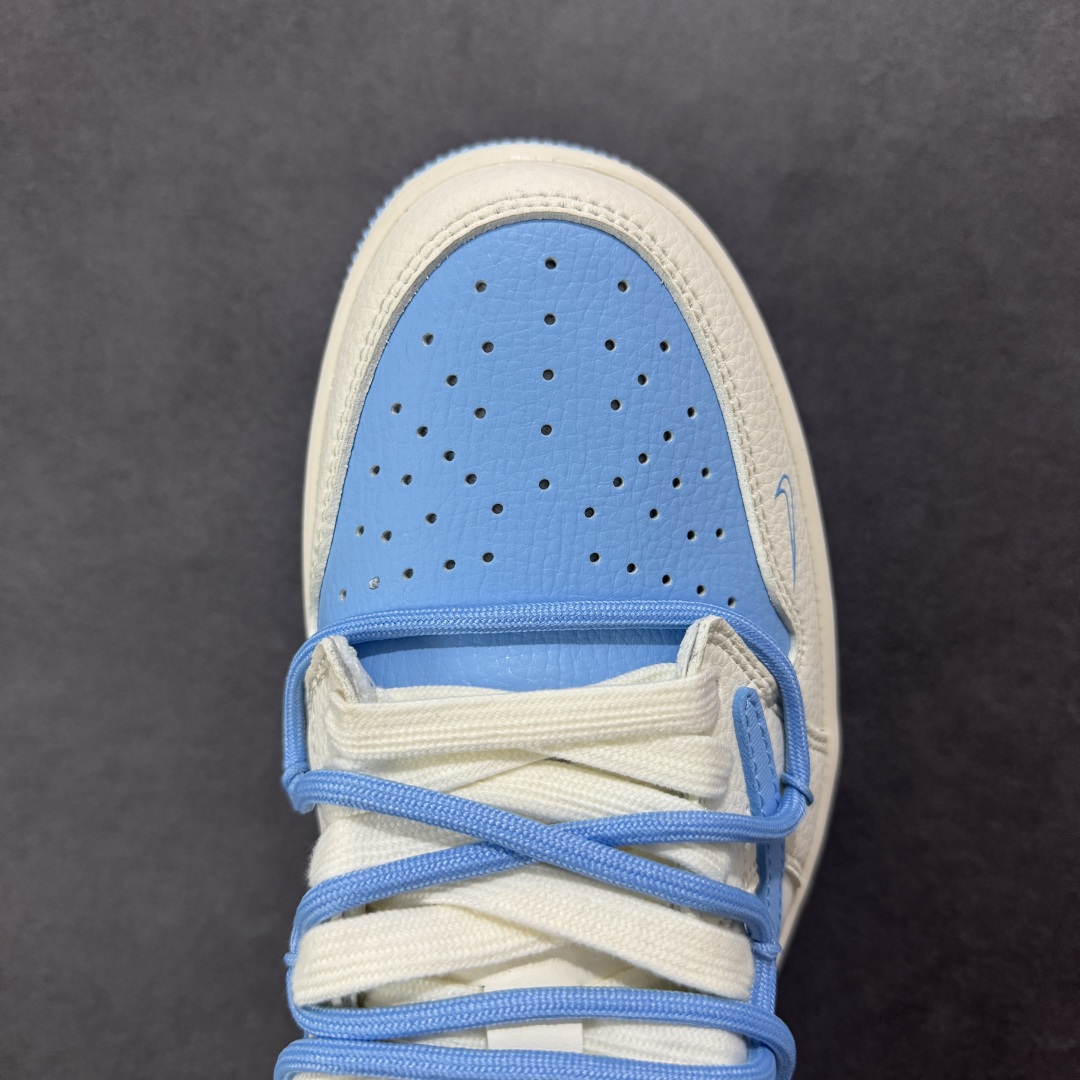 【定制版】Travis Scott x Fragment Design x Air Jordan 1 Low OG SP AJ1 LV联名 天蓝抽绳 低帮文化休闲板鞋 DM6868-107