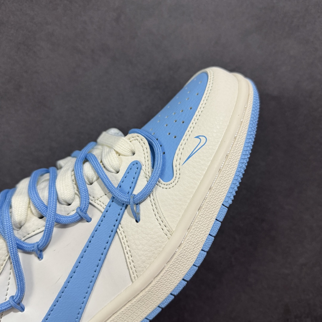 【定制版】Travis Scott x Fragment Design x Air Jordan 1 Low OG SP AJ1 LV联名 天蓝抽绳 低帮文化休闲板鞋 DM6868-107
