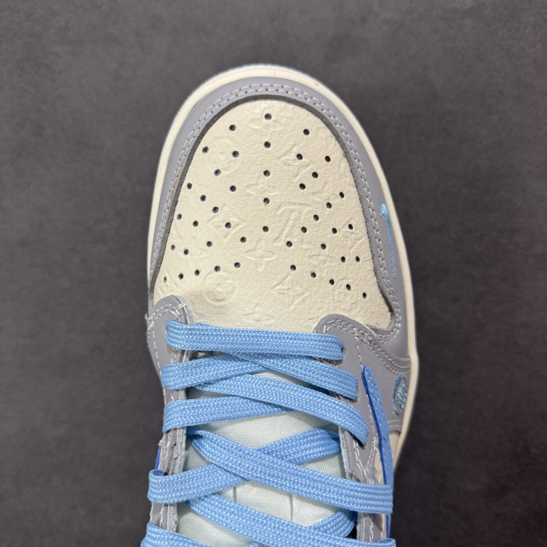 【定制版】Travis Scott x Fragment Design x Air Jordan 1 Low OG SP AJ1 LV联名 灰蓝勾 低帮文化休闲板鞋 XS2024-059