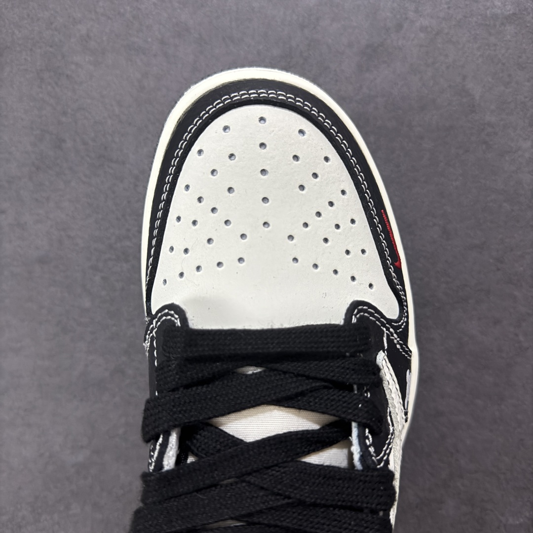 【定制版】Travis Scott x Fragment Design x Air Jordan 1 Low OG SP AJ1 暴力熊联名 黑白小红勾 低帮文化休闲板鞋 XZ5749-004