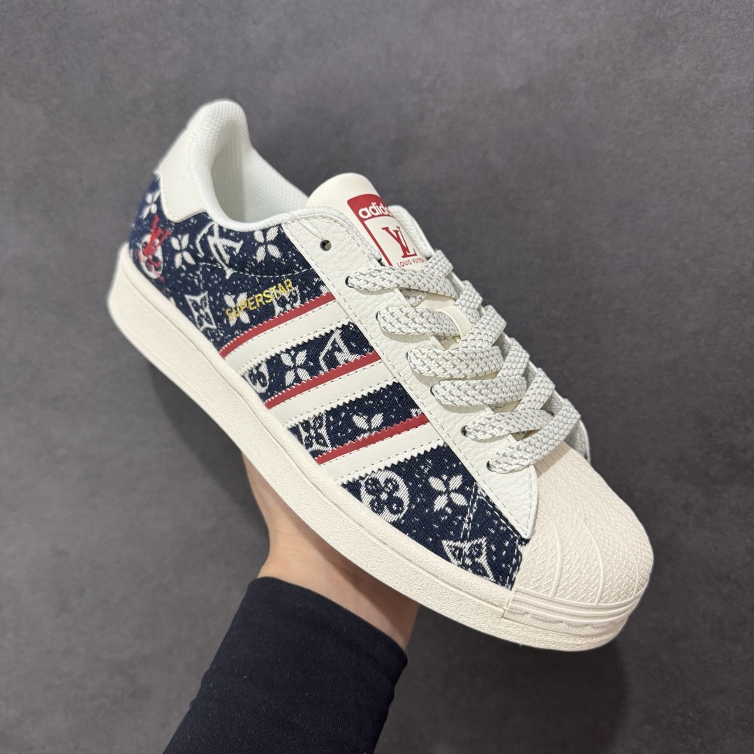 240 【定制版】AD Originals Superstar x Louis Vuitton 黑白红 JY8910